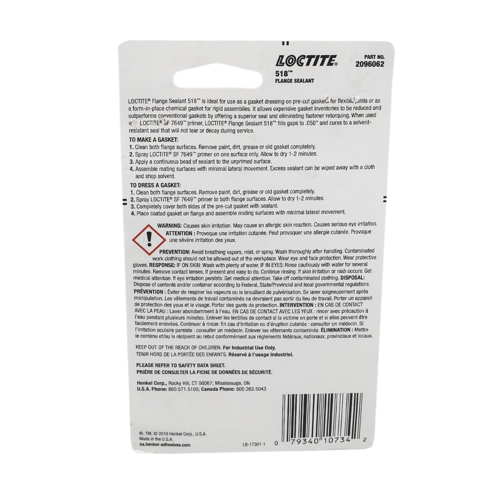 Ariens Loctite 518 Gasket 6ML Tube 00031700 alternate view