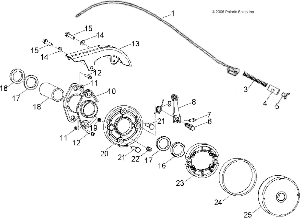 Polaris 0450435 Rear Brake Cable Spring Sportsman Scrambler Predator 90