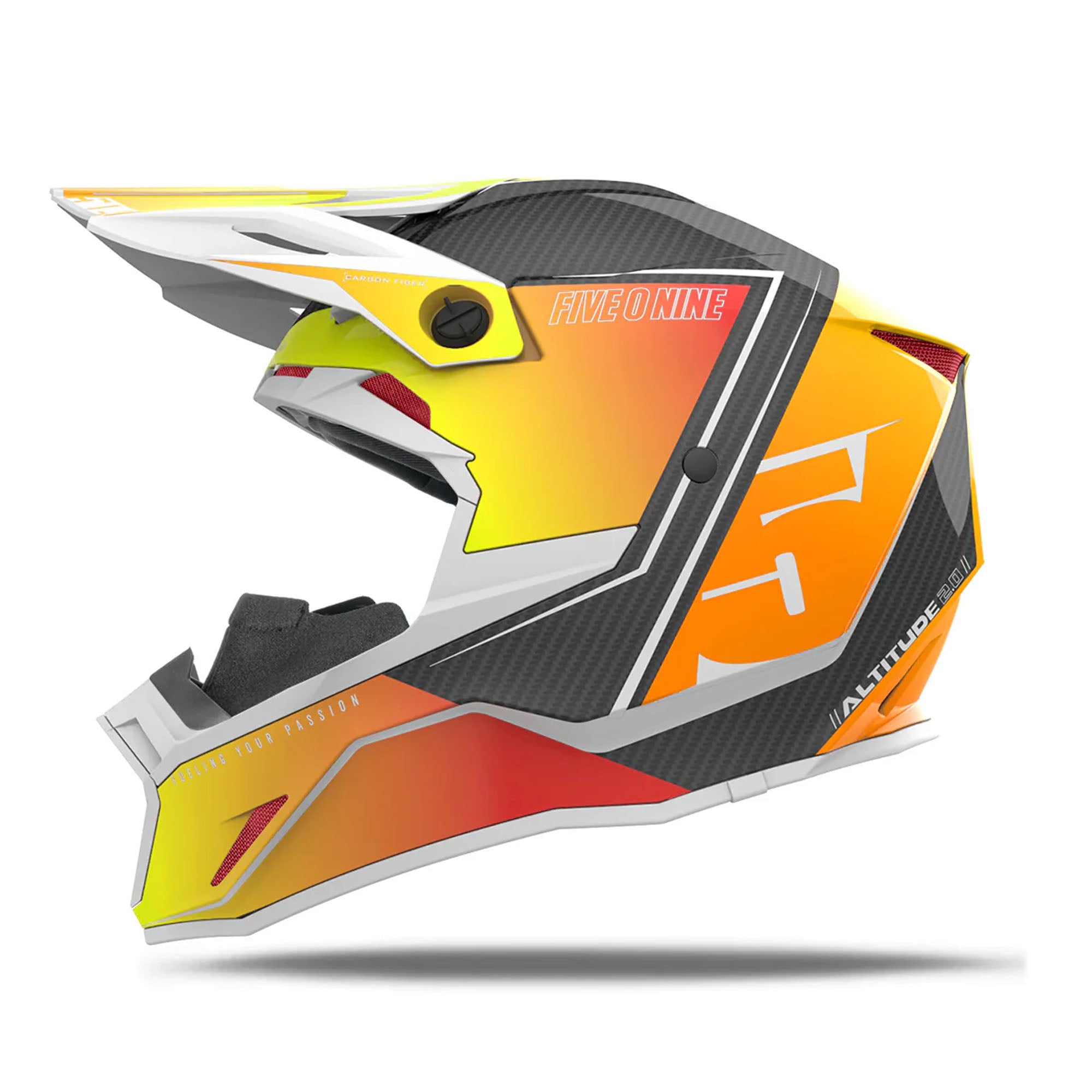 509 Altitude 2.0 Carbon Fiber Snowmobile Helmet Orange Pop Unisex-Adult