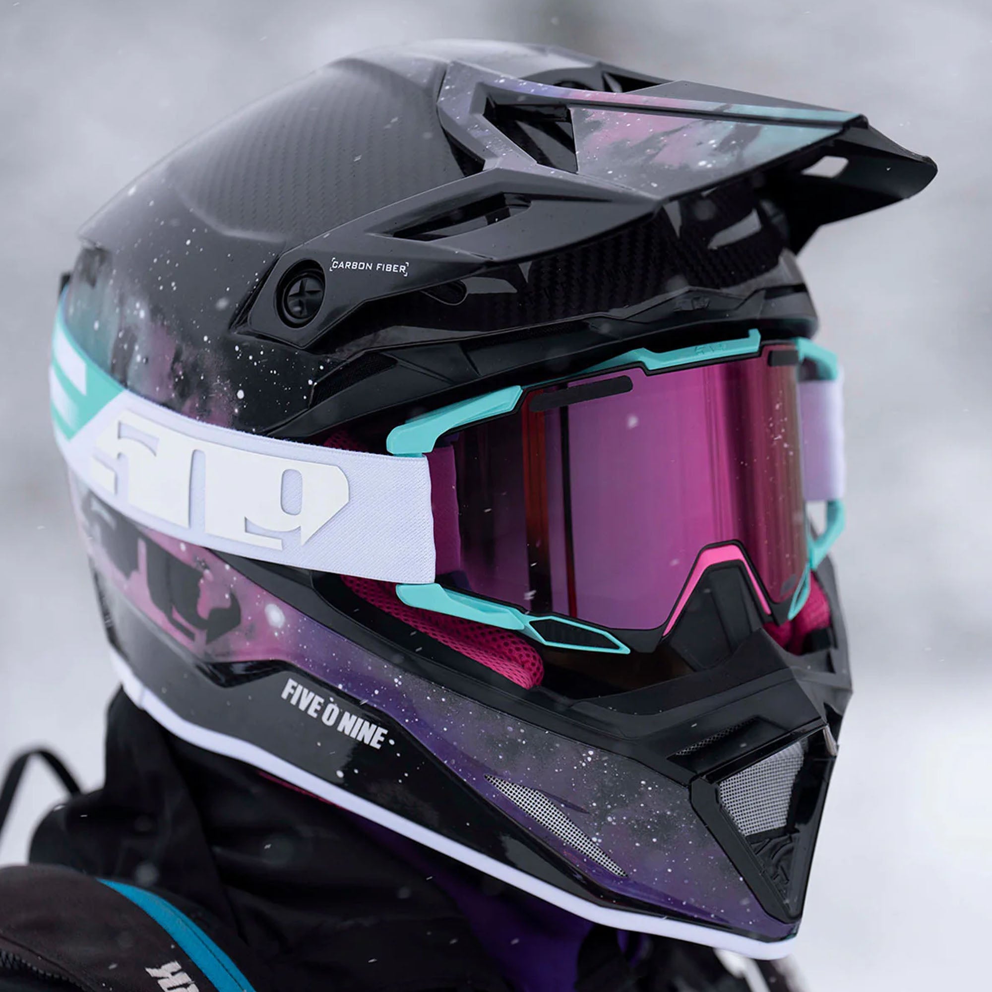 509 Altitude 2.0 Carbon Fiber Snowmobile Helmet Galaxy Purple