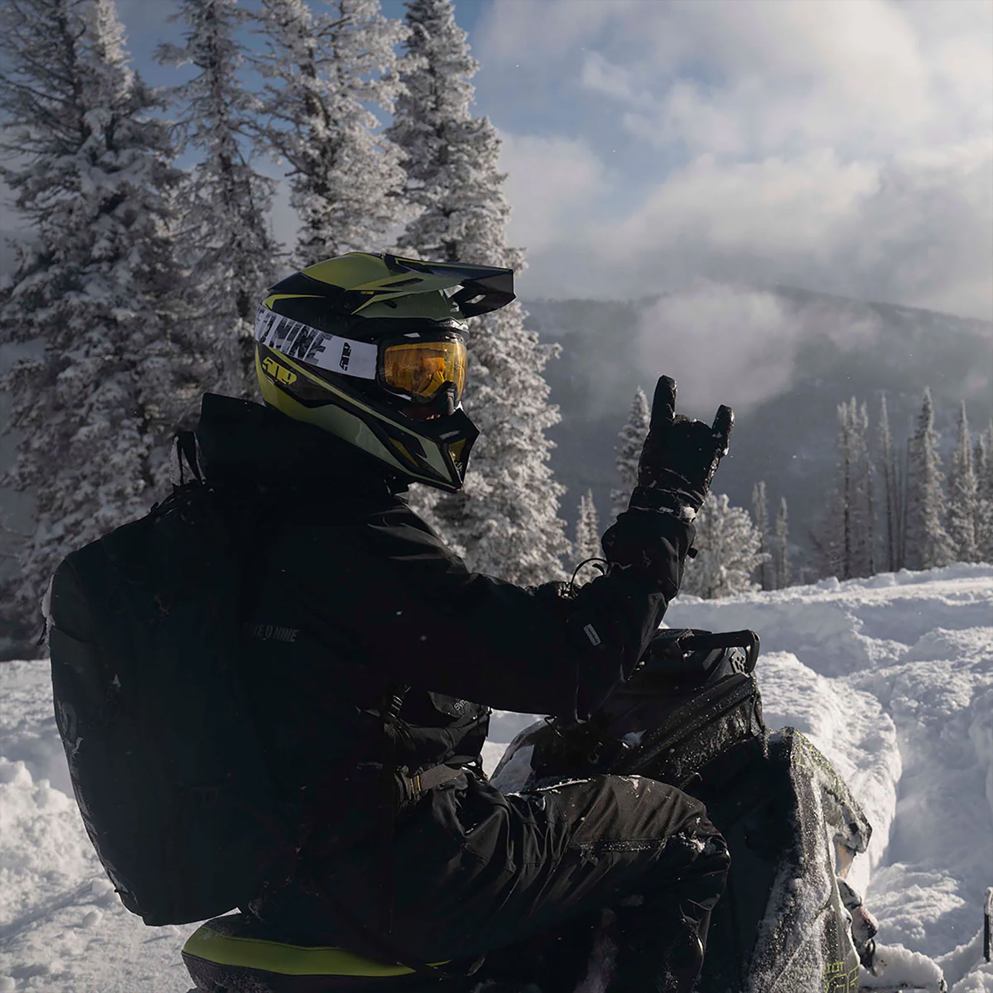 509 Altitude 2.0 Open Face Snowmobile Helmet Lemon Pop Green