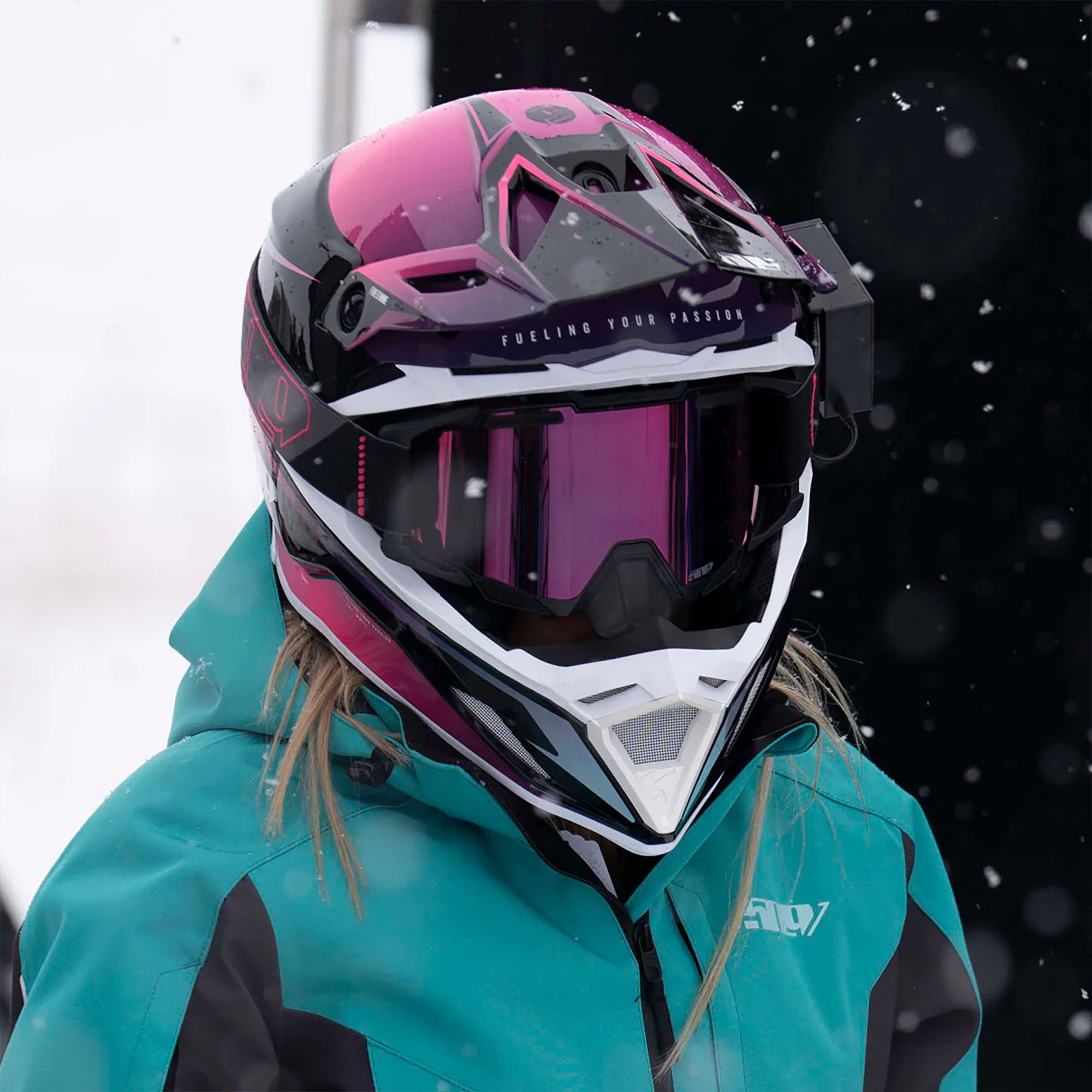 509 Altitude 2.0 Open Face Snowmobile Helmet Galaxy Pink