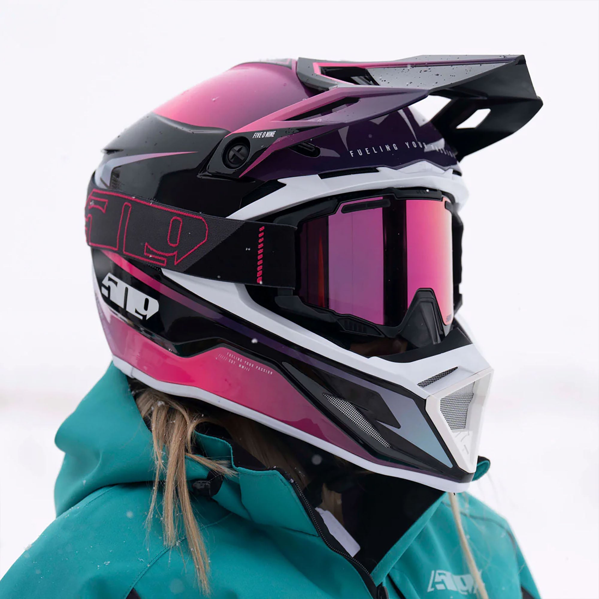 509 Altitude 2.0 Open Face Snowmobile Helmet Galaxy Pink