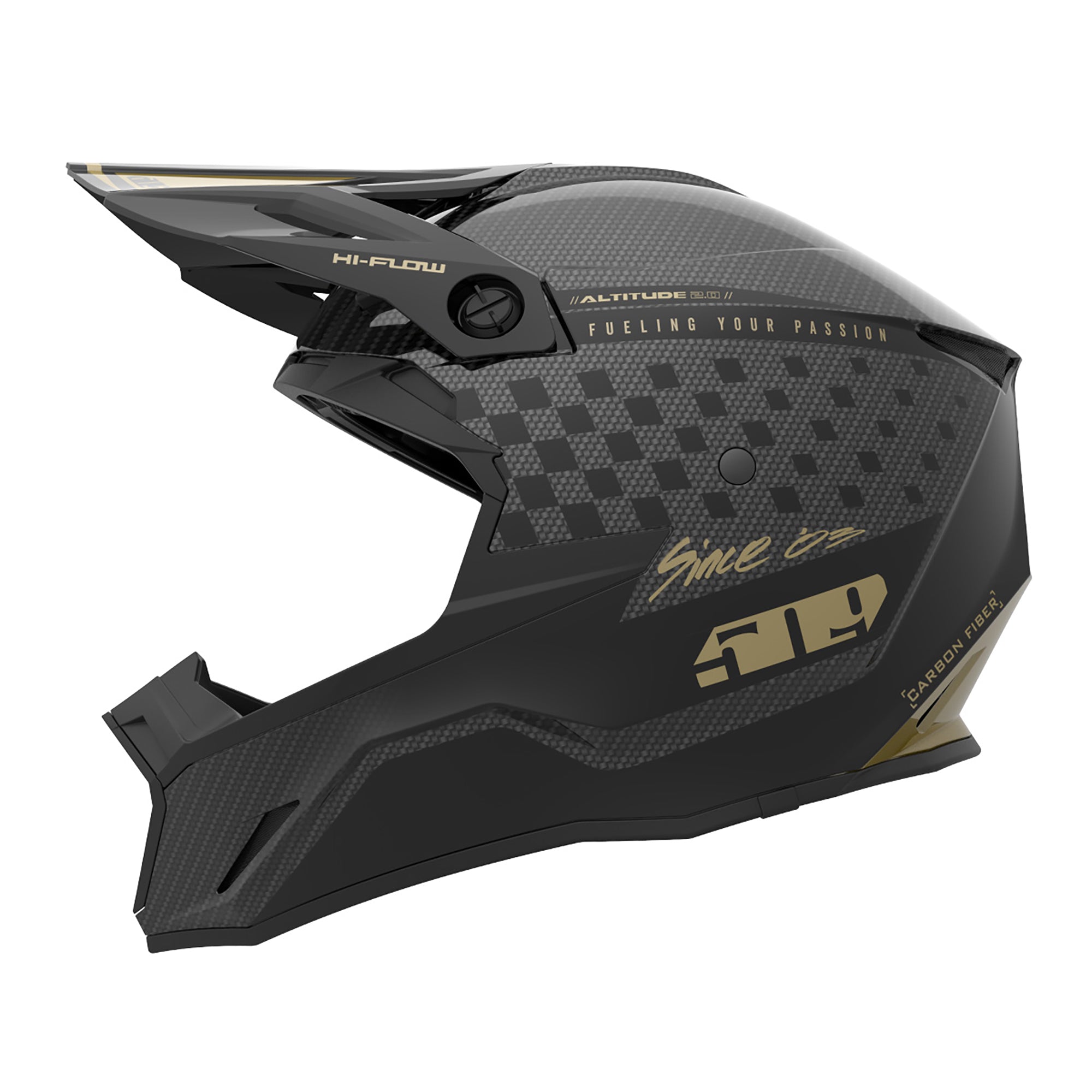 509 Altitude 2.0 Offroad Carbon Fiber Helmet Speedsta Black Gold Unisex-Adult