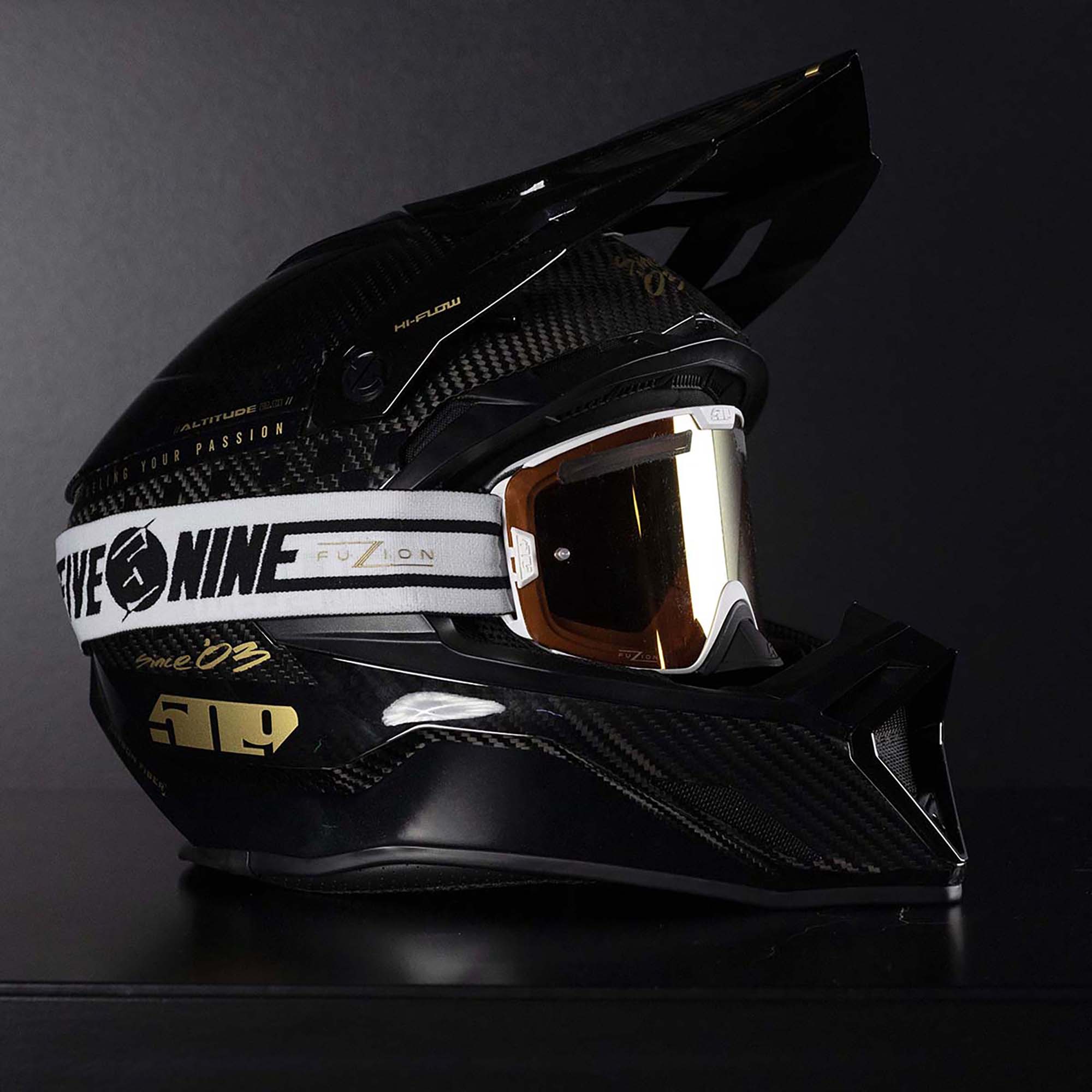 509 Altitude 2.0 Offroad Carbon Fiber Helmet Speedsta Black Gold
