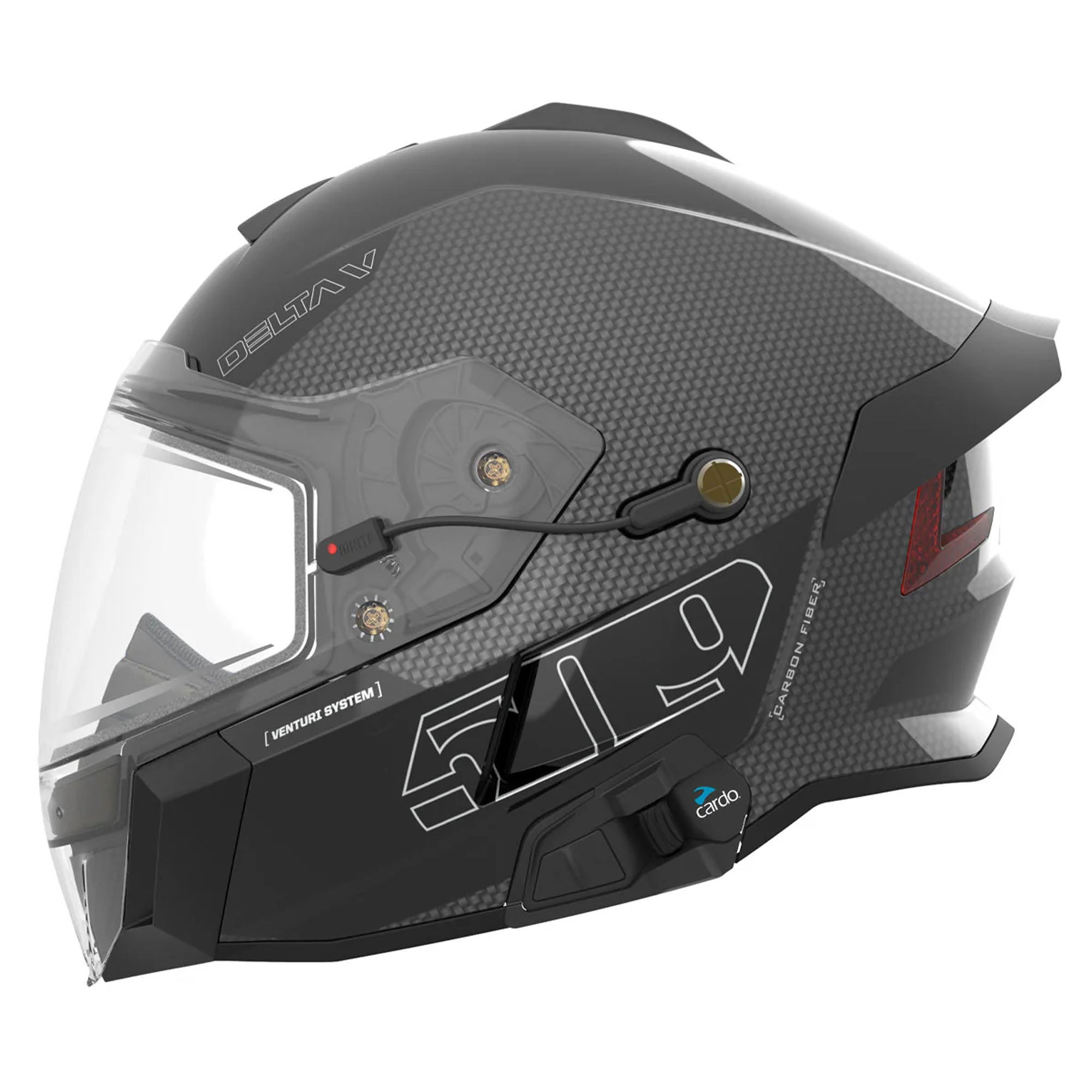 509 Delta V Carbon Commander Snowmobile Helmet Legacy Black