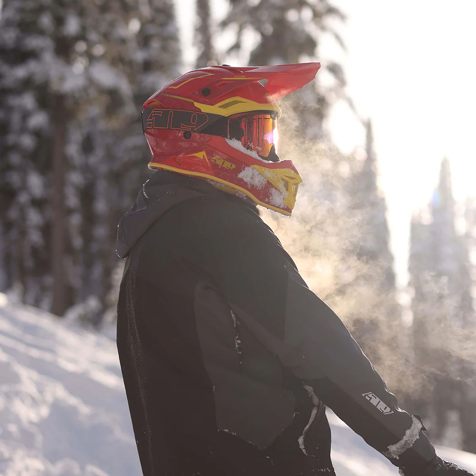 509 Atmosphere Open Face Snowmobile Helmet Flamin Hot Red