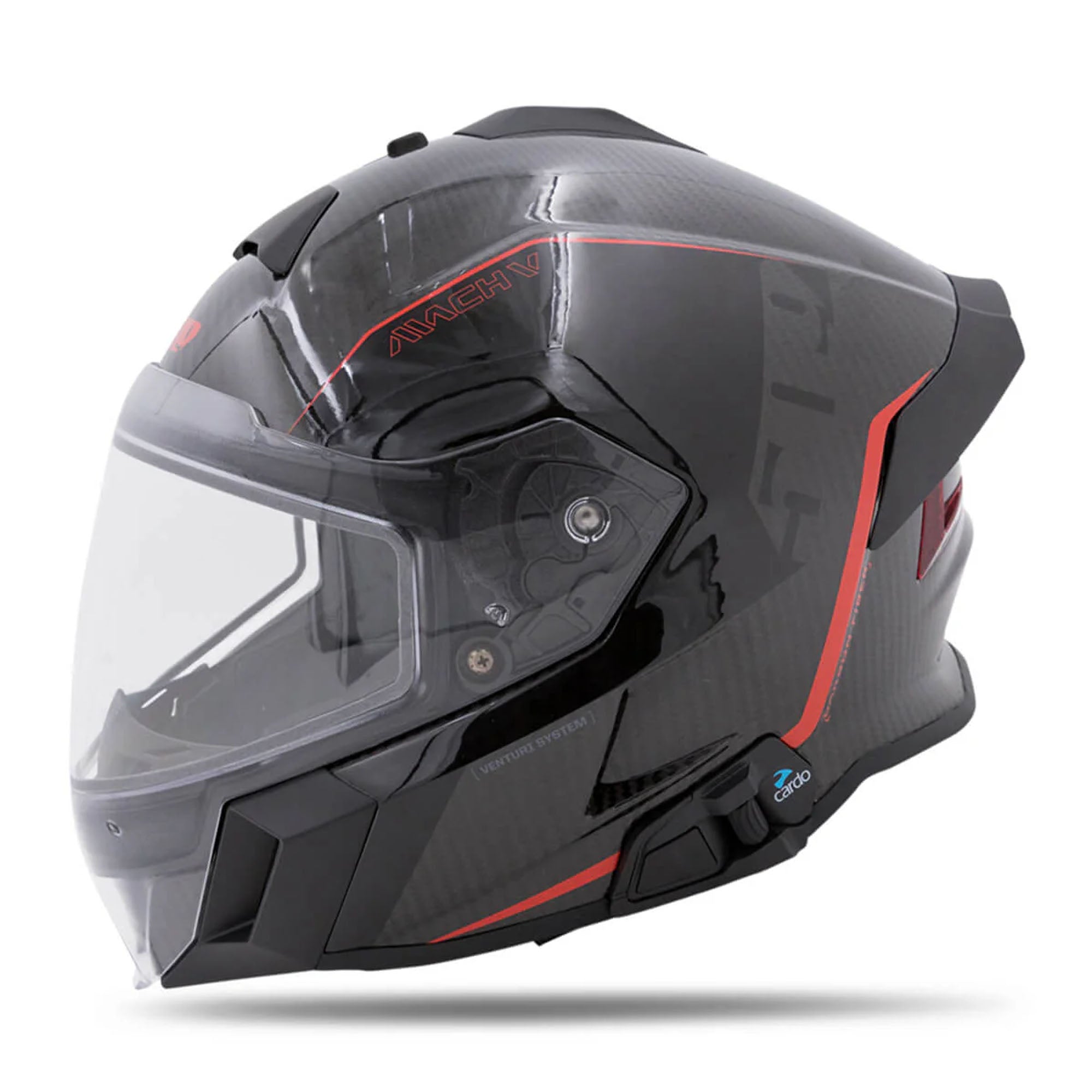 509 Mach V Carbon Commander Helmet Burner Red Unisex-Adult