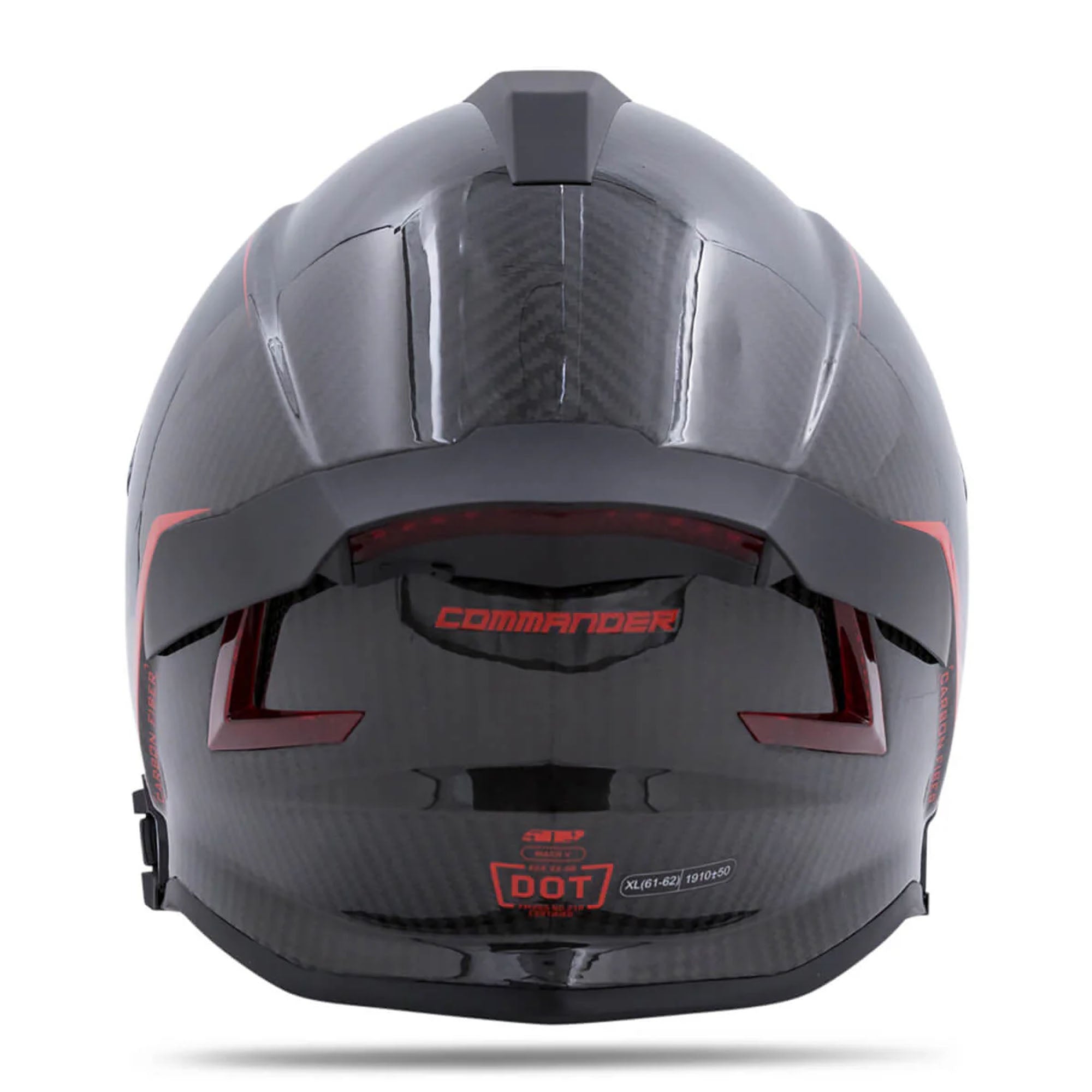 509 Mach V Carbon Commander Full Face Snowmobile Helmet Burner Red