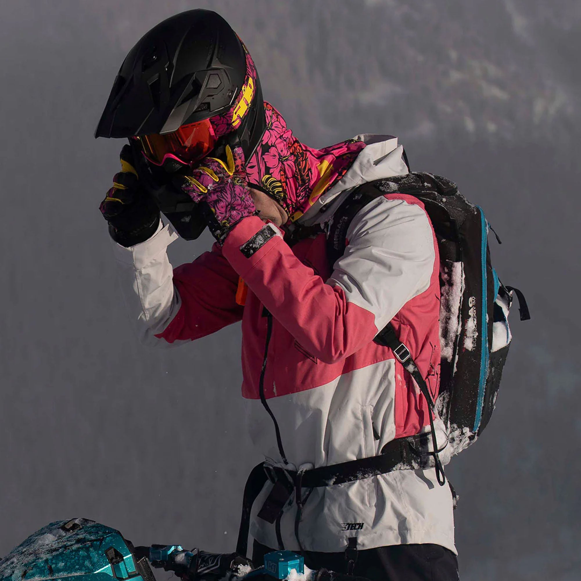 509 Freeride Standard Snowmobile Gloves Pink-Vis Floral