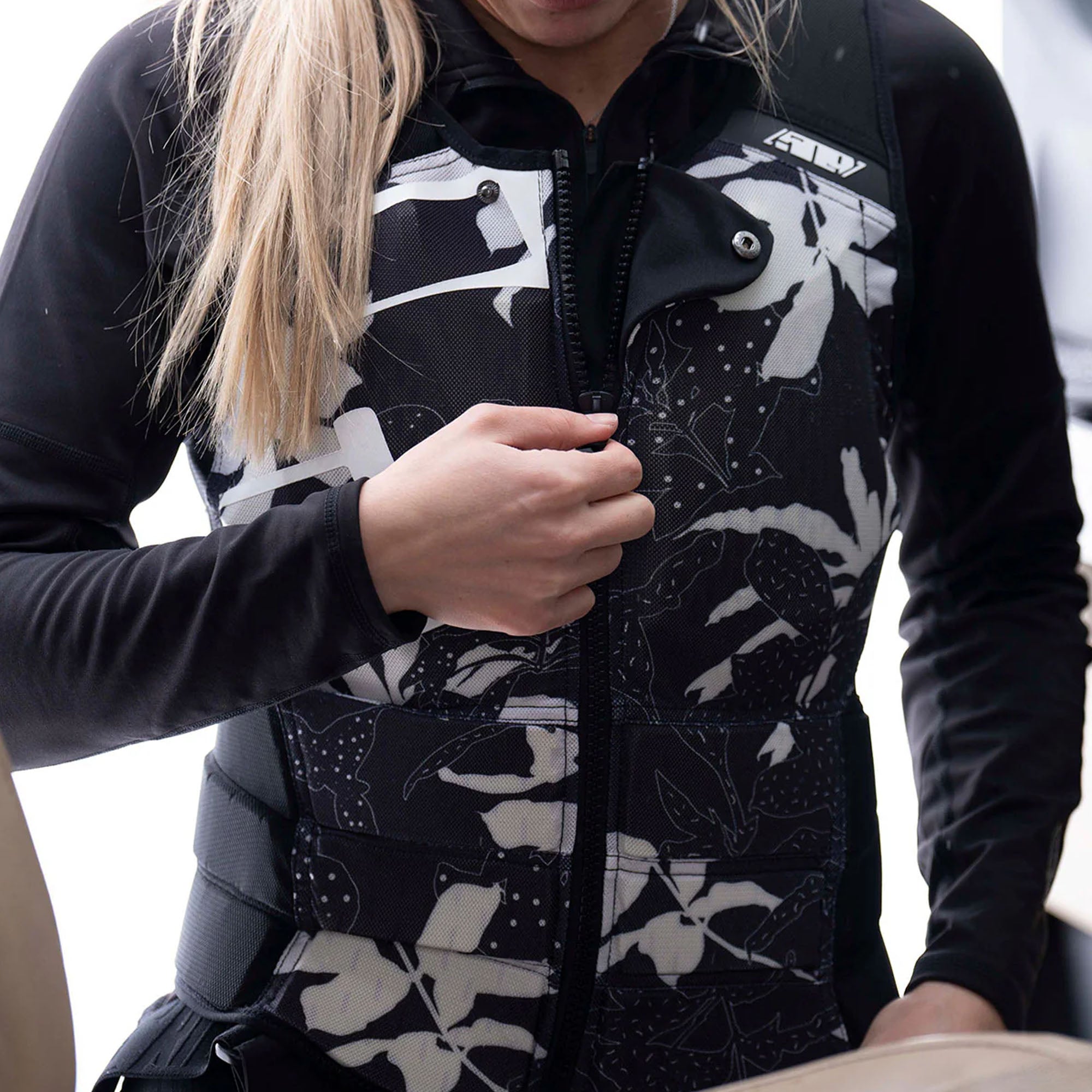 509 R-Mor Womens Protection Snowmobile Vest Snow Drop Black