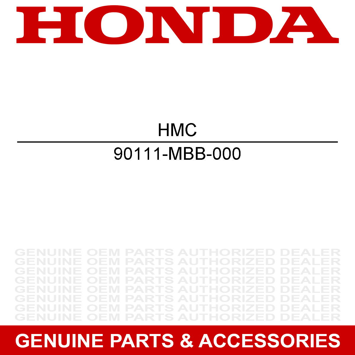 Honda 90111-MBB-000 Flange Bolt DN-01 Super 1000 1998-2009