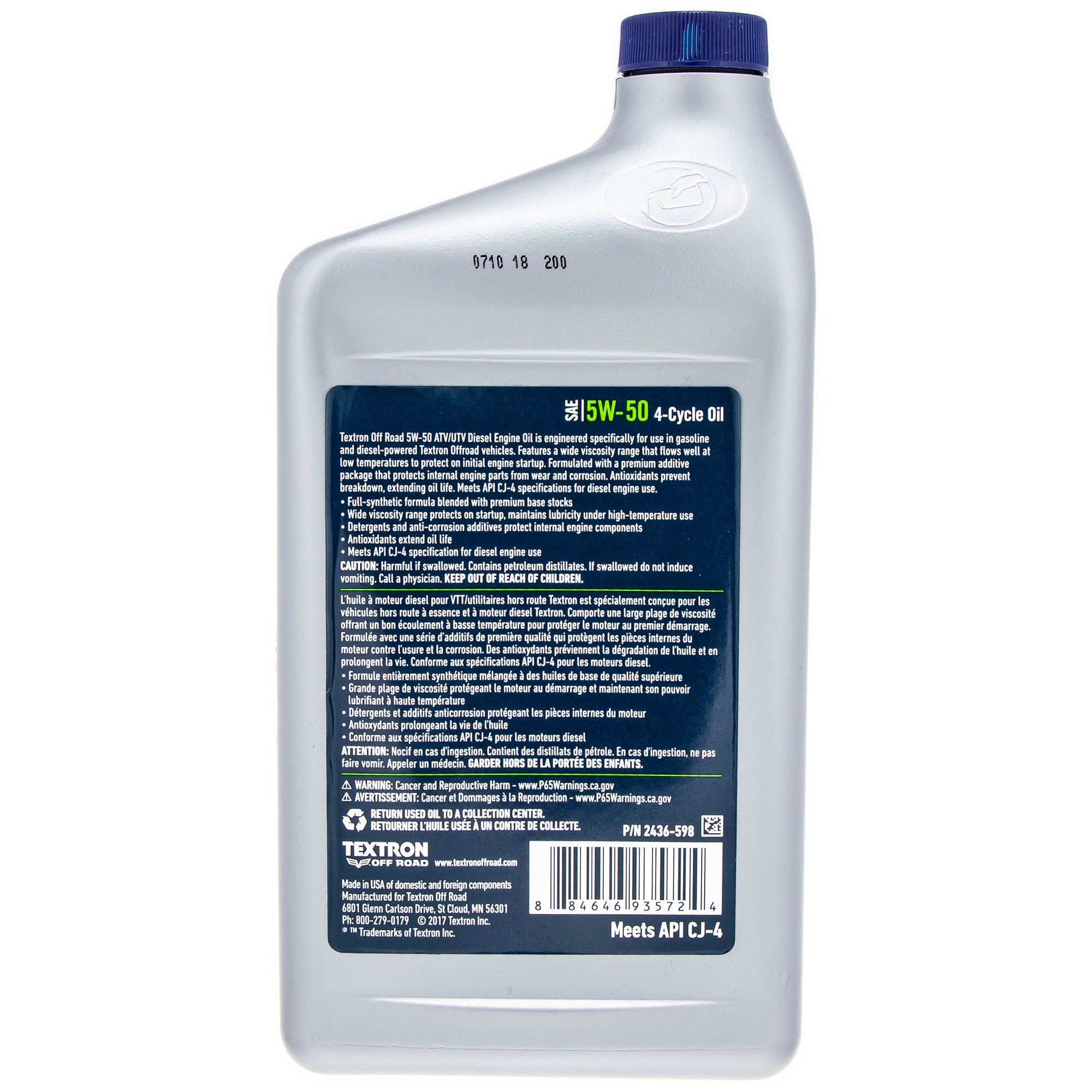 Arctic Cat Full Synthetic Diesel Engine Oil 5W-50 1 Qt 2436-598