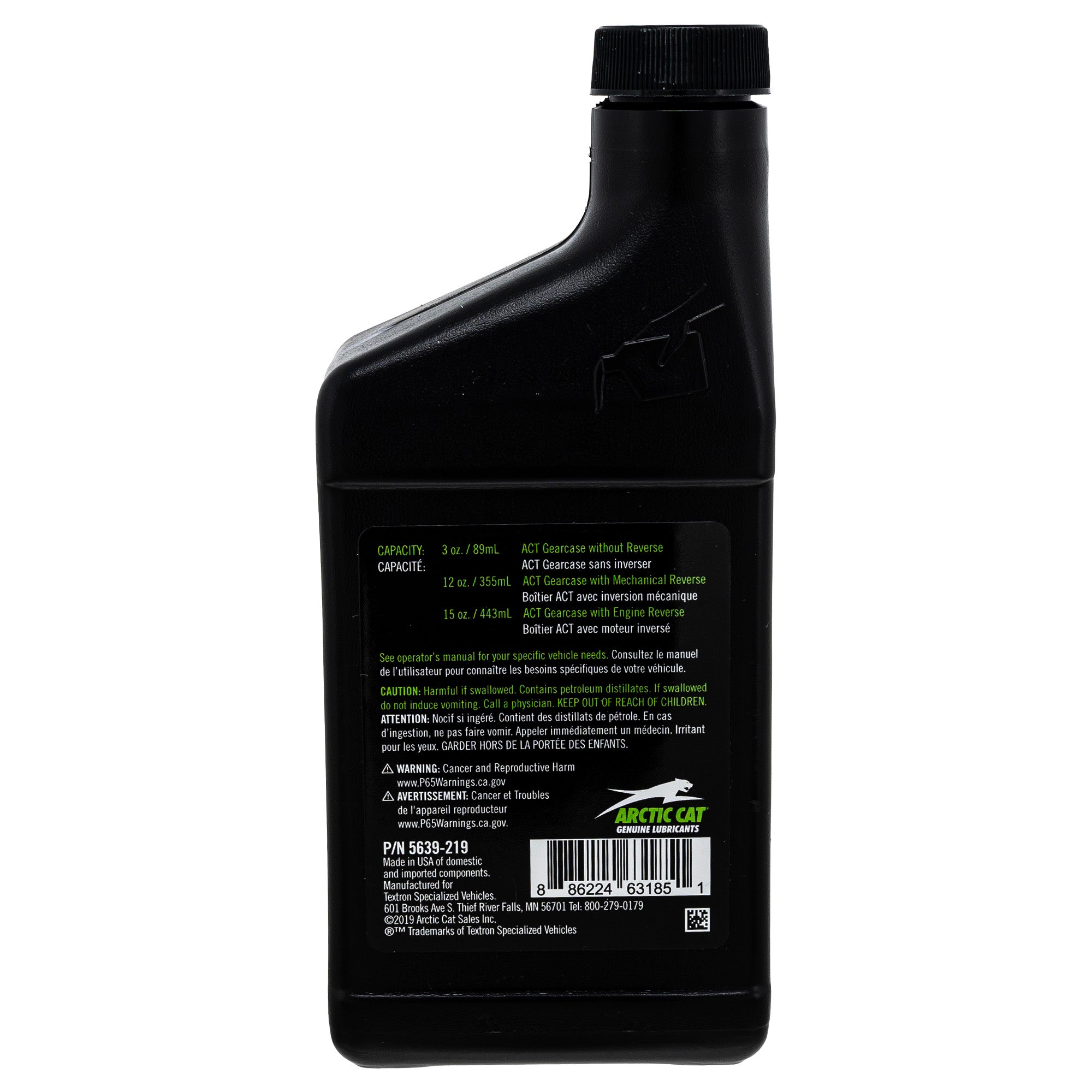 Arctic Cat 5639-219 ACT ACER Full Synthetic Gearcase Fluid 15oz Bottle