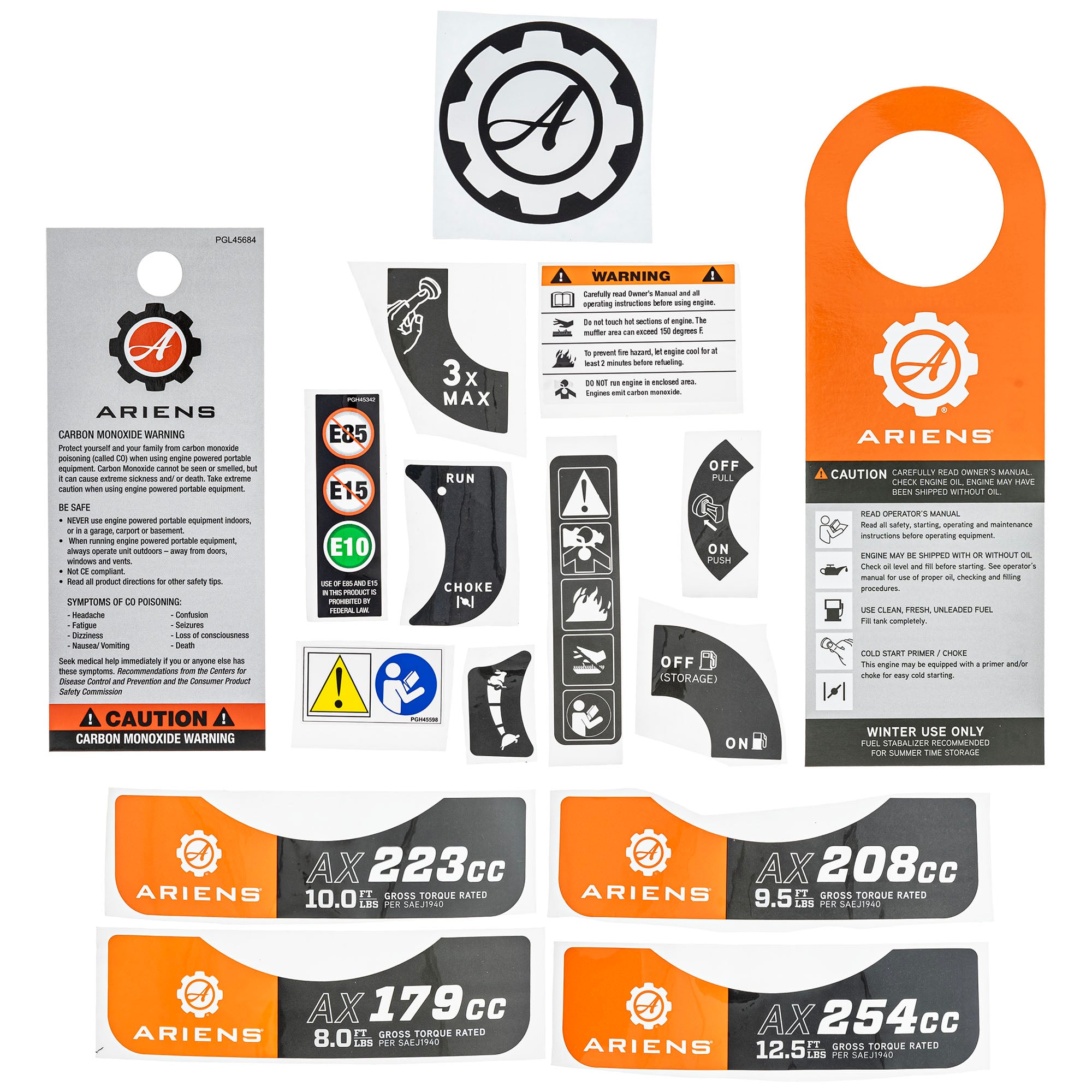 Ariens 20001680 LABEL KIT Track RapidTrak Deluxe Compact 28 24 20001179 20001656