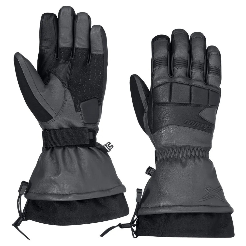 BRP Ski-Doo X-Team Leather Gloves Charcoal Grey Mens