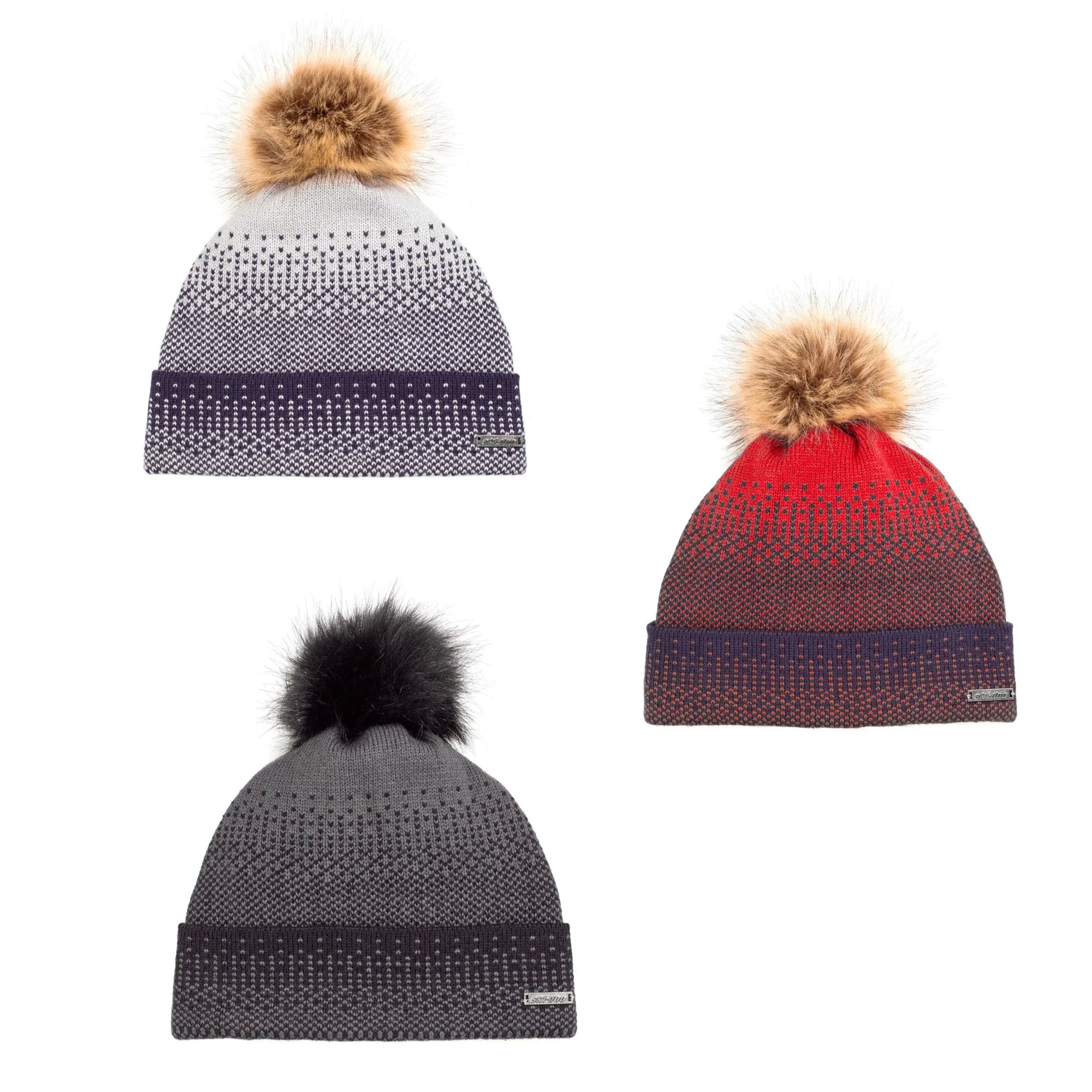 BRP Ski-Doo Faux-Fur Pom-Pom Snowmobile Beanie Womens