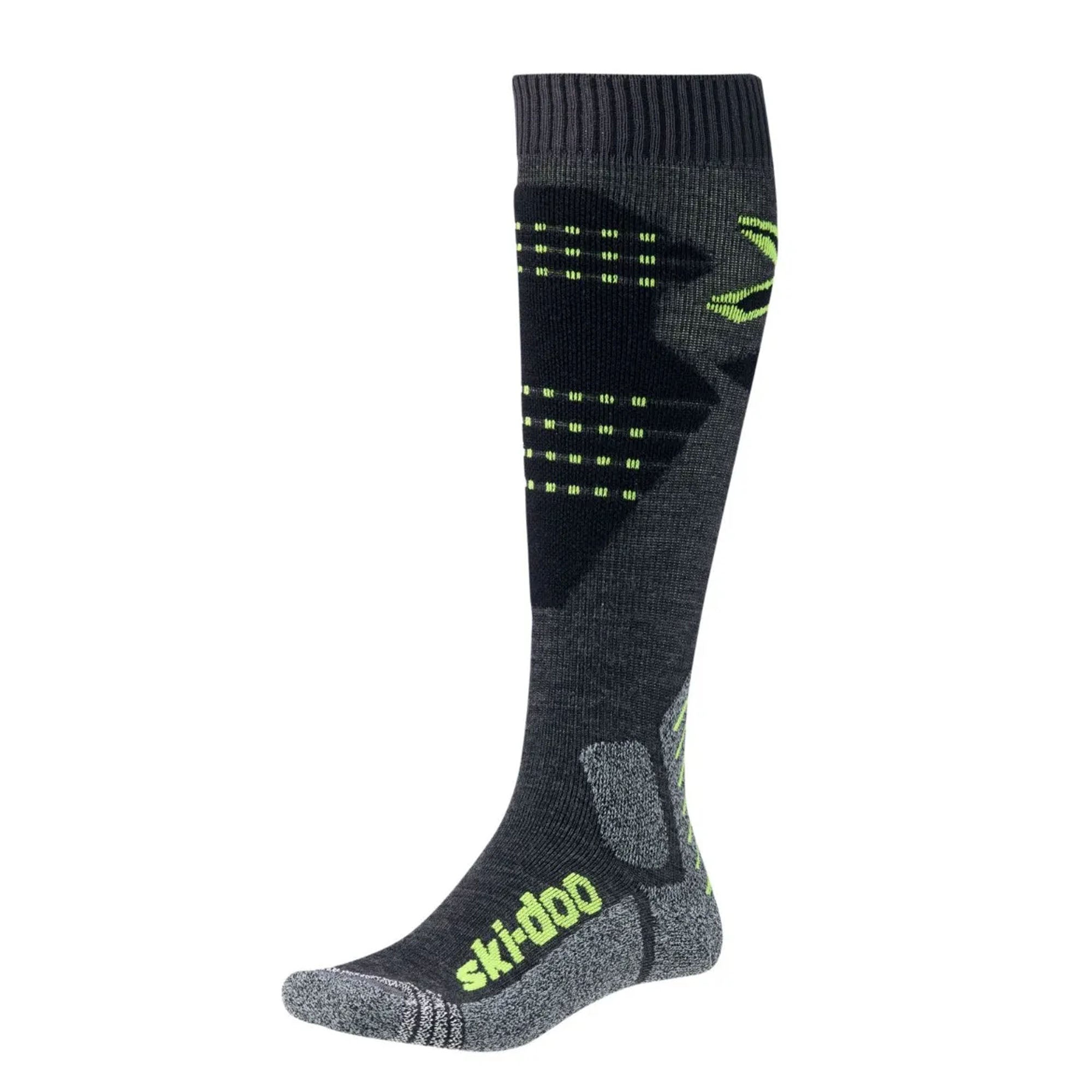 BRP Ski-Doo Performance Midweight Snowmobile Socks Hi-Vis Yellow Mens