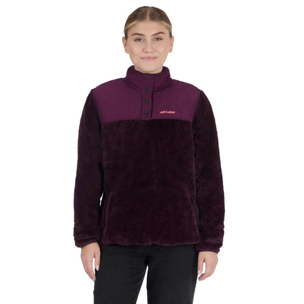 BRP Ski-Doo Pullover Fleece 1/4 Snap Purple Womens