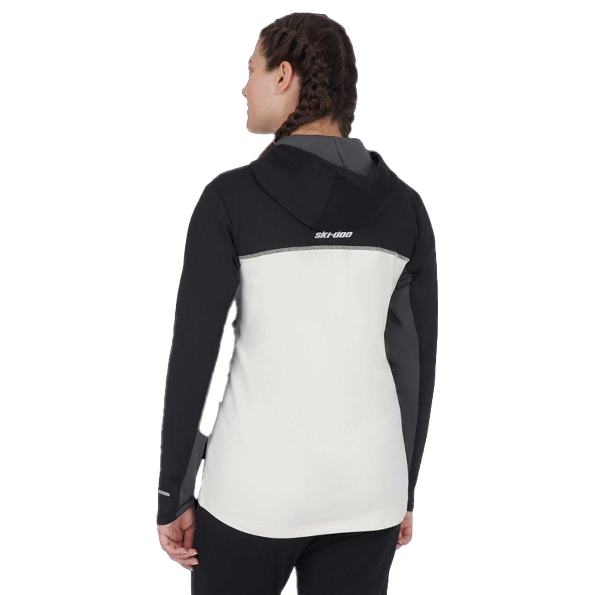 Ski-Doo Women's Hybrid Zip-Up Tech Fleece Snowmobile Jacket Grey
