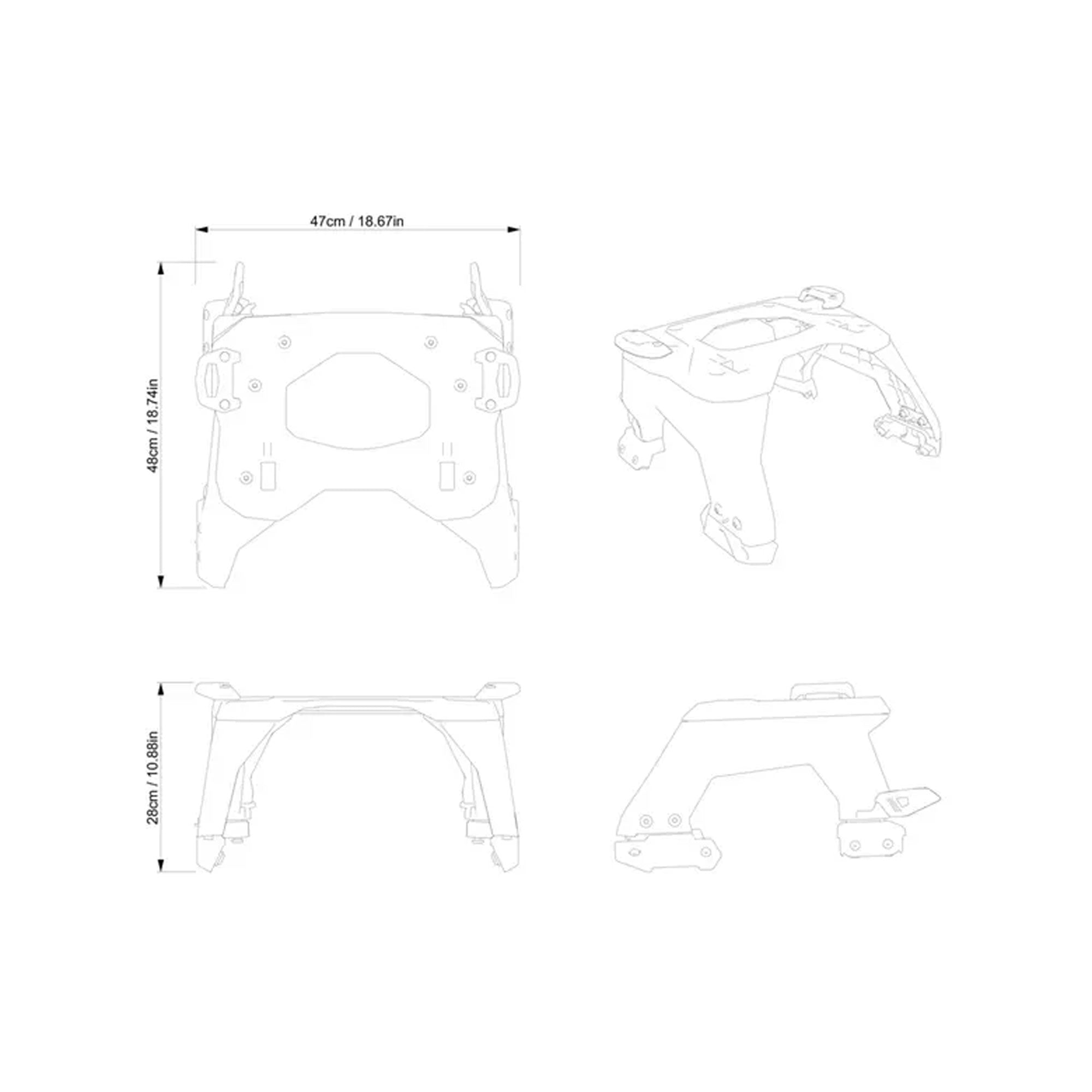 Ski-Doo 860202749 BRP LinQ 1+1 Removable Rack