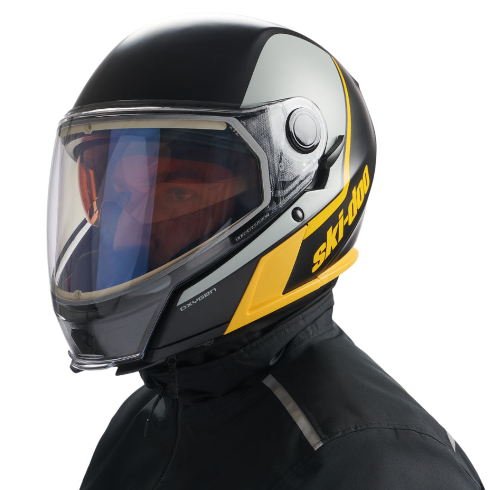 Ski-Doo Oxygen Snowmobile Full Face Helmet Yellow Black
