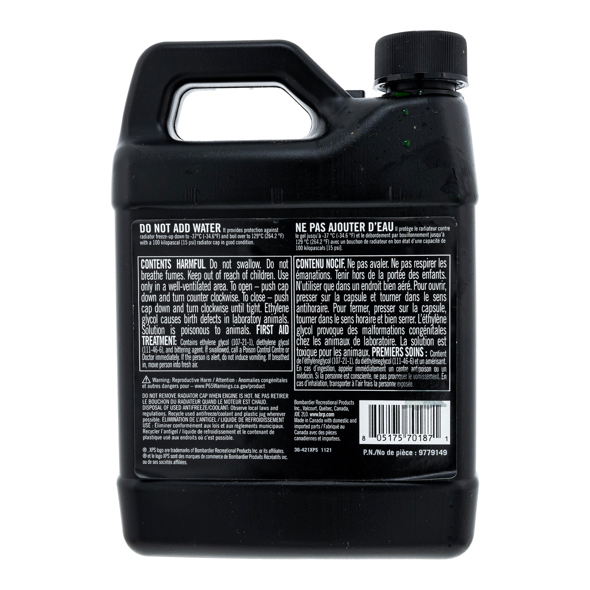 BRP 9779149 1QT Pre-Mixed Green Antifreeze Engine Coolant Can-Am Sea-Doo Ski-Doo