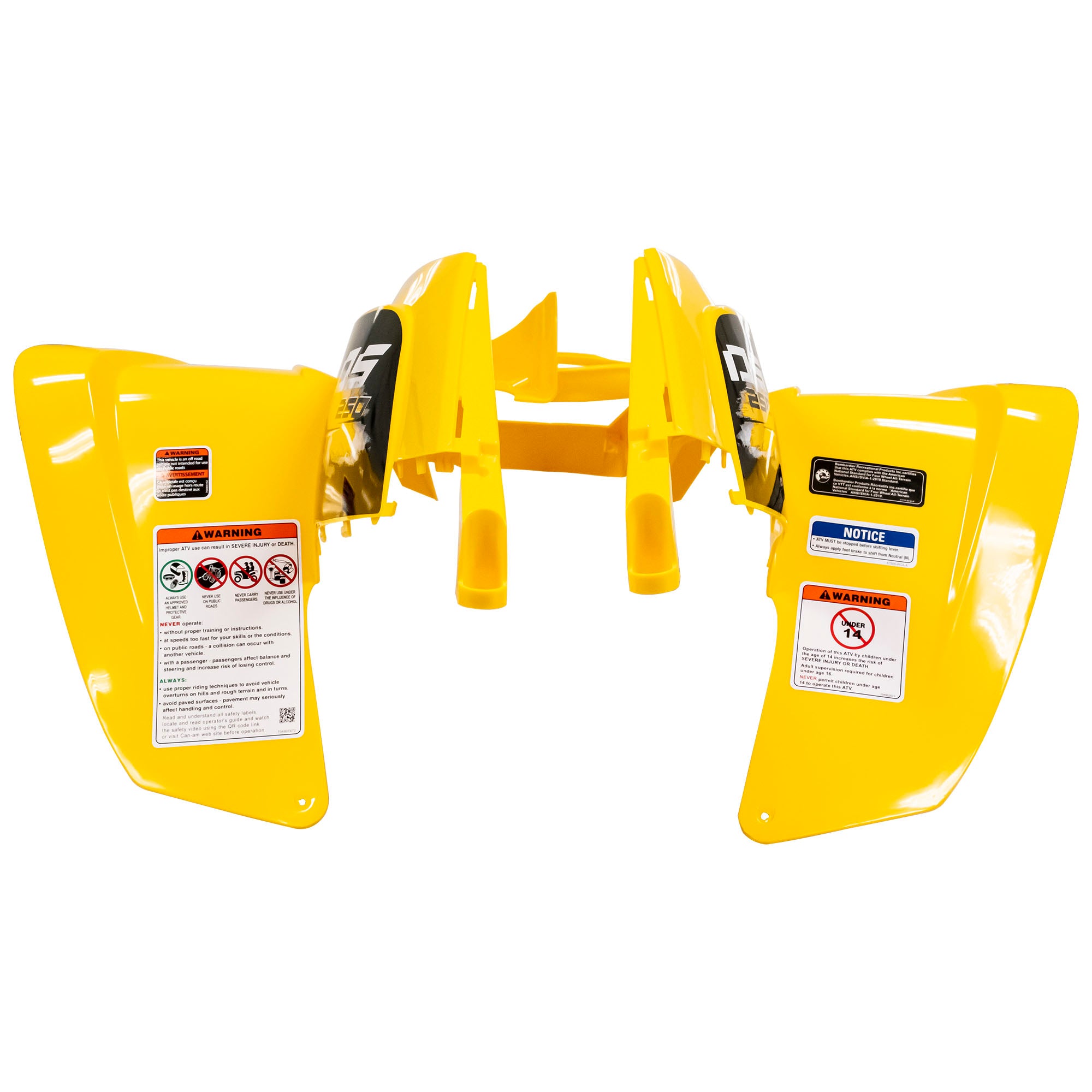 BRP S6110GRCBK00ZY Can-Am Yellow Front Fender 2007-2017 DS250 ATV S6110GRCA700 Genuine OEM