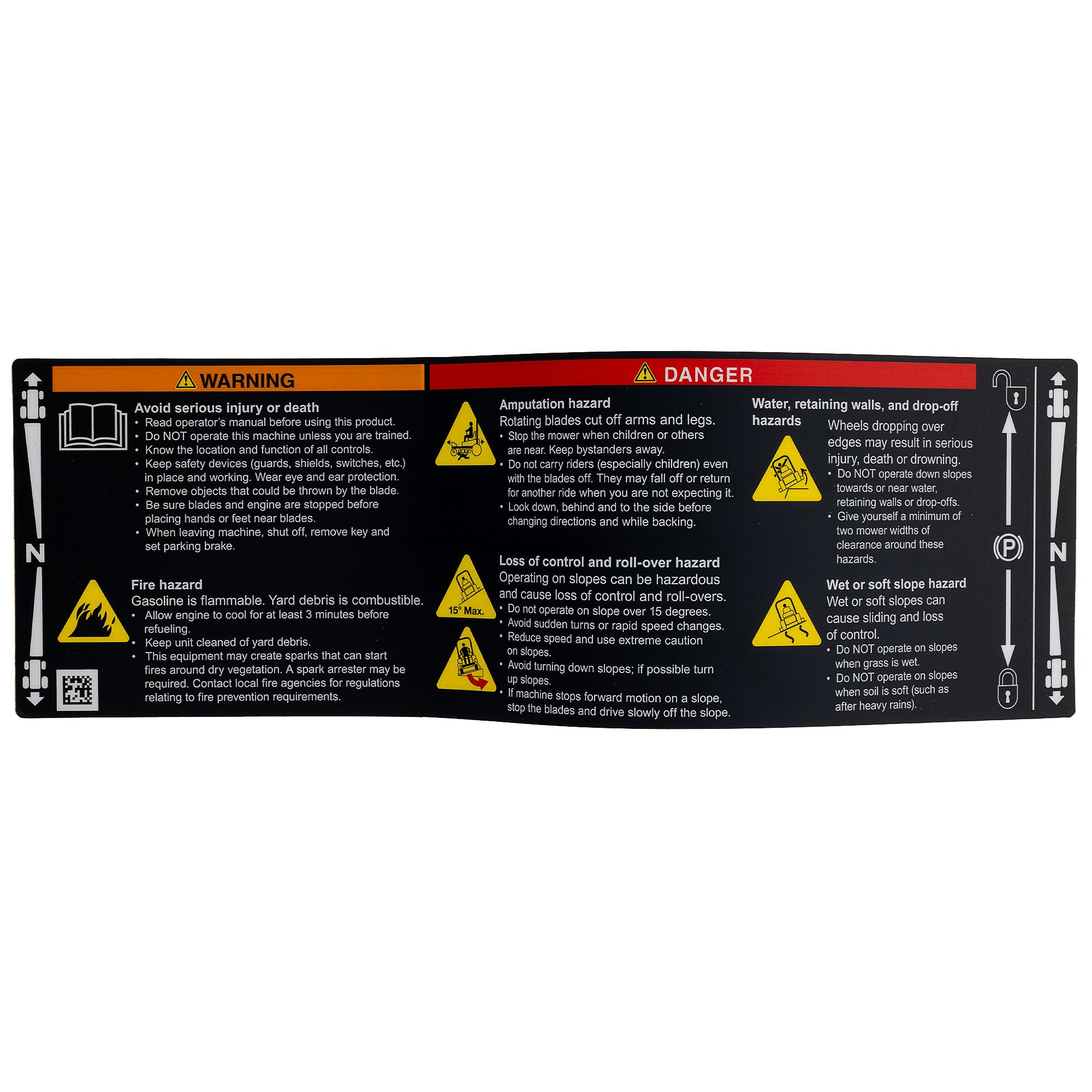 Ferris 84008252 Warning/Safety Decal ISX800 IS600Z 52 48