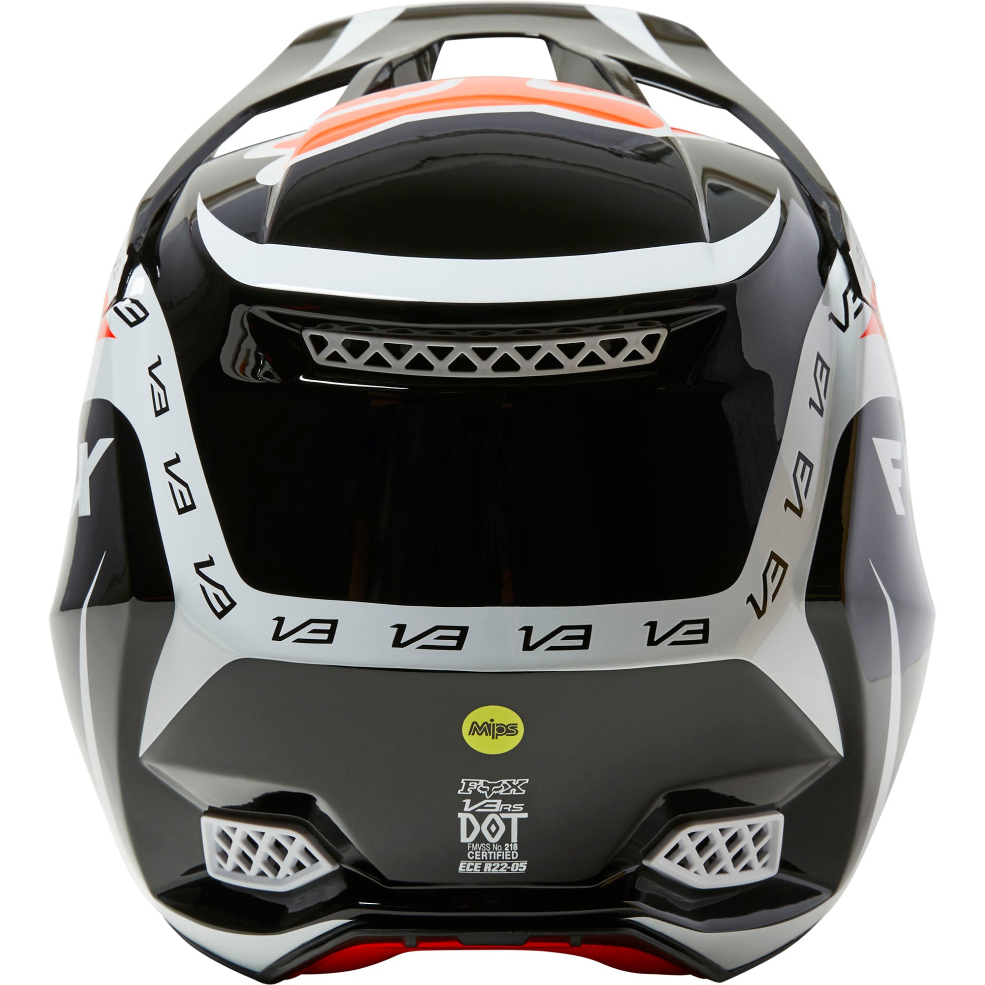 Fox Racing V3 RS Dvide Open Face Offroad Helmet Black/White/Orange