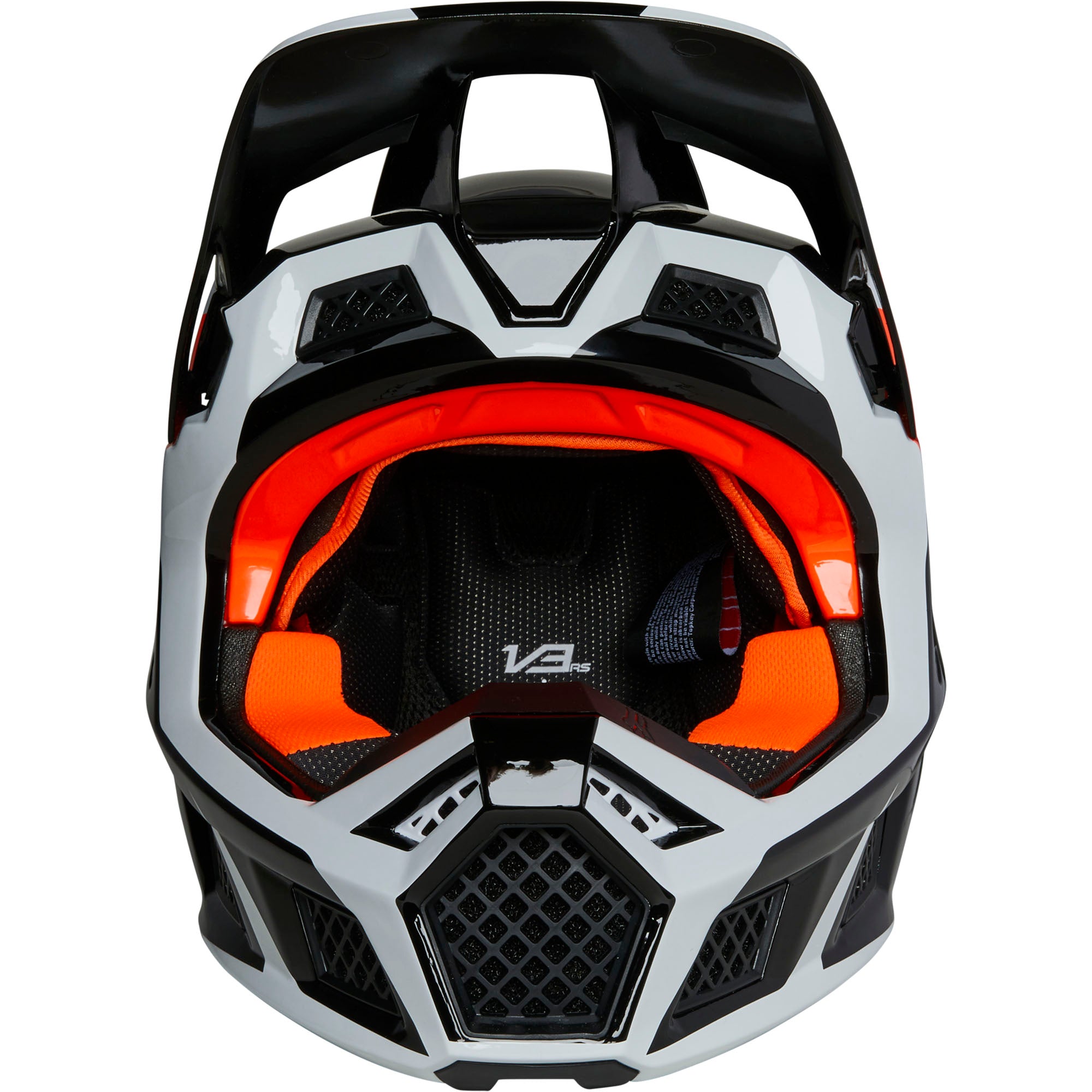 Fox Racing V3 RS Dvide Open Face Offroad Helmet Black/White/Orange