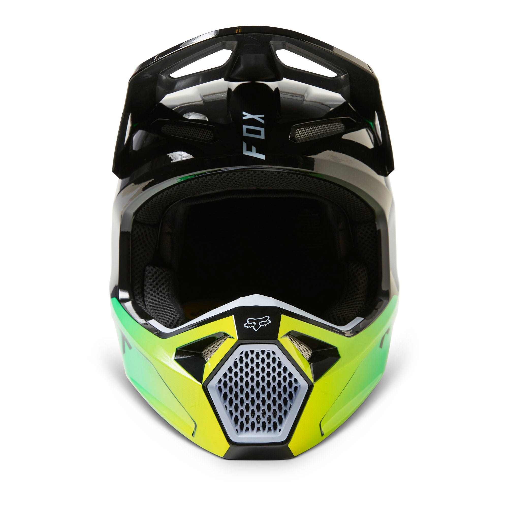 Fox Racing V1 Dpth Open Face Offroad Helmet Black Green