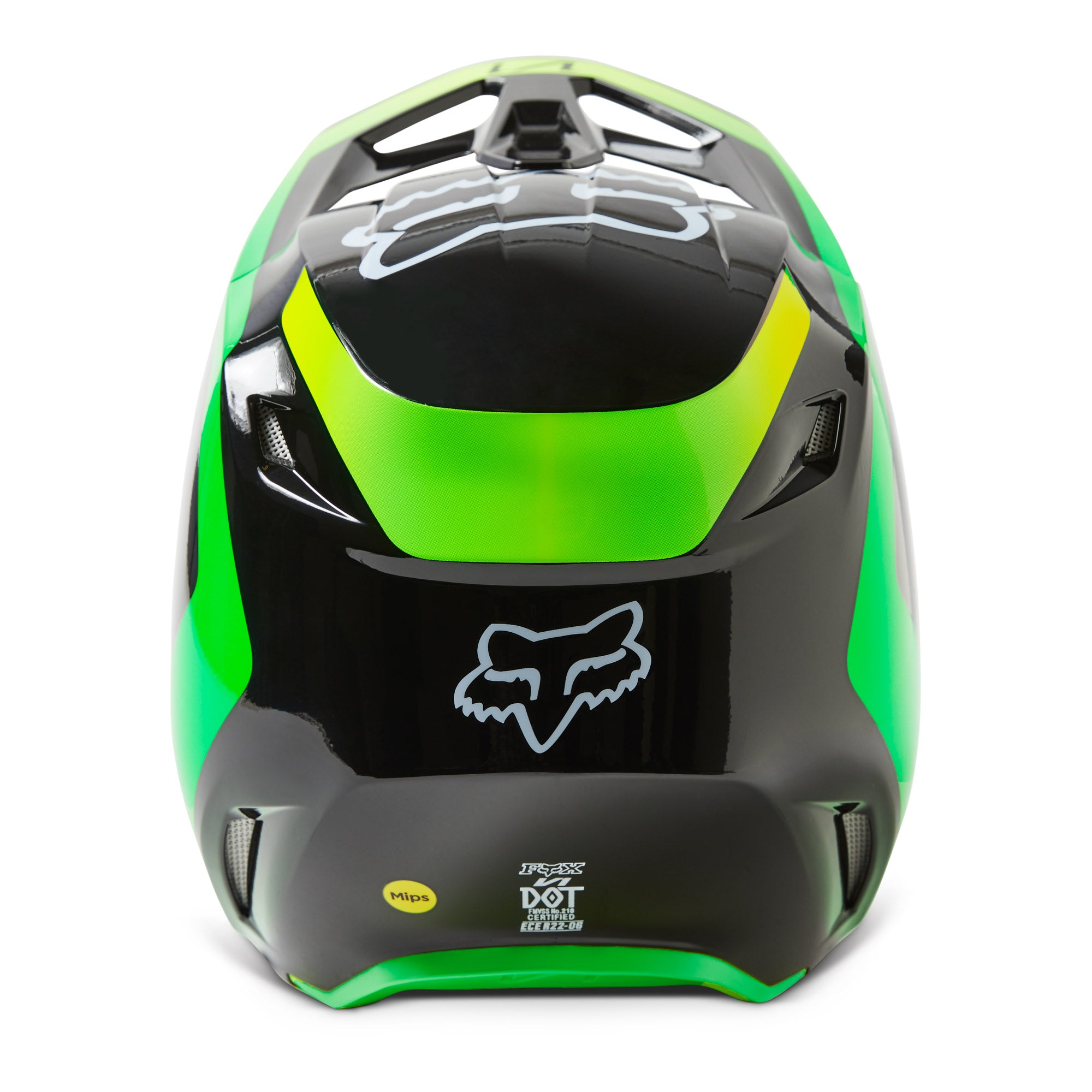 Fox Racing V1 Dpth Open Face Offroad Helmet Black Green