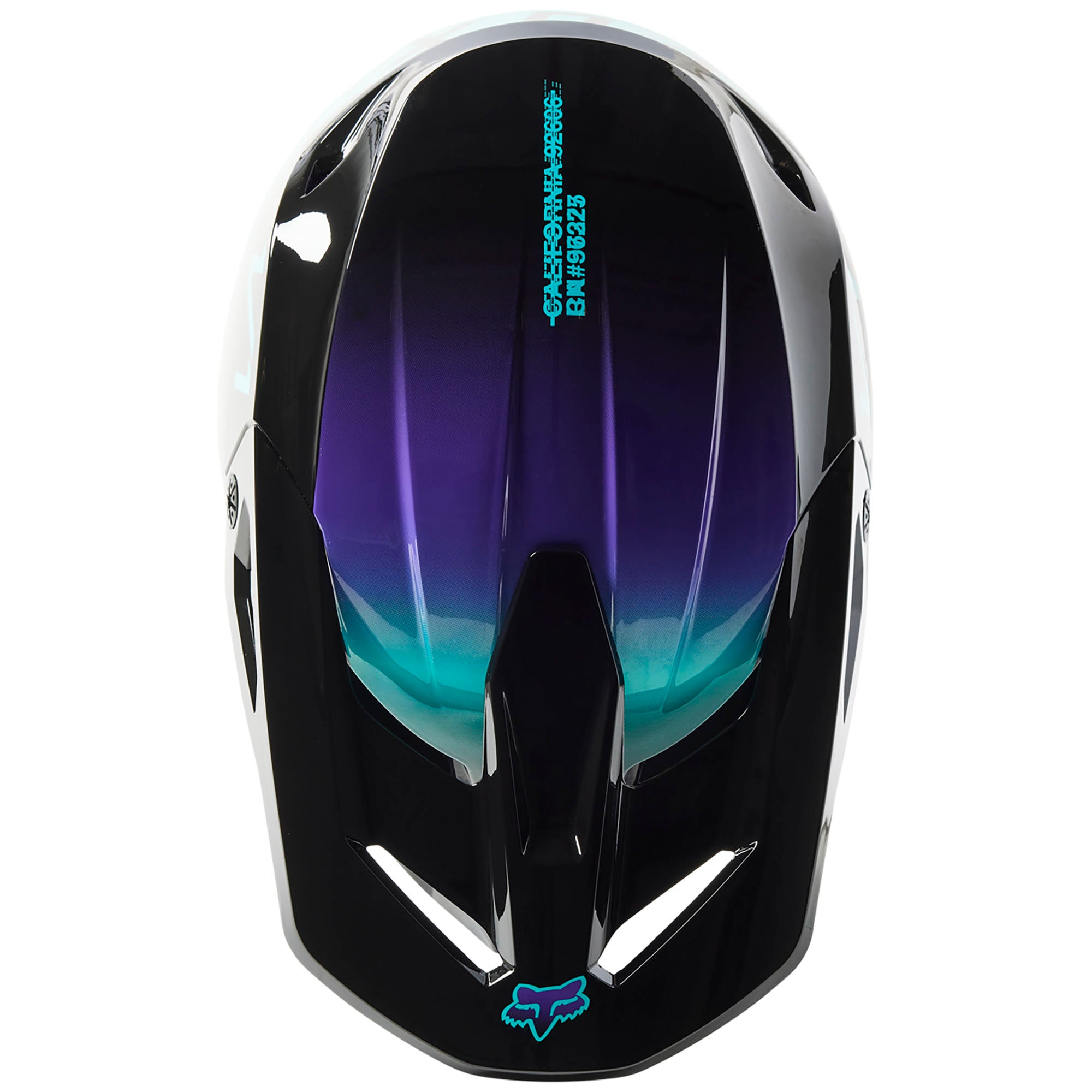 Fox Racing Youth V1 Toxsyk Open Face Offroad Helmet Black Blue