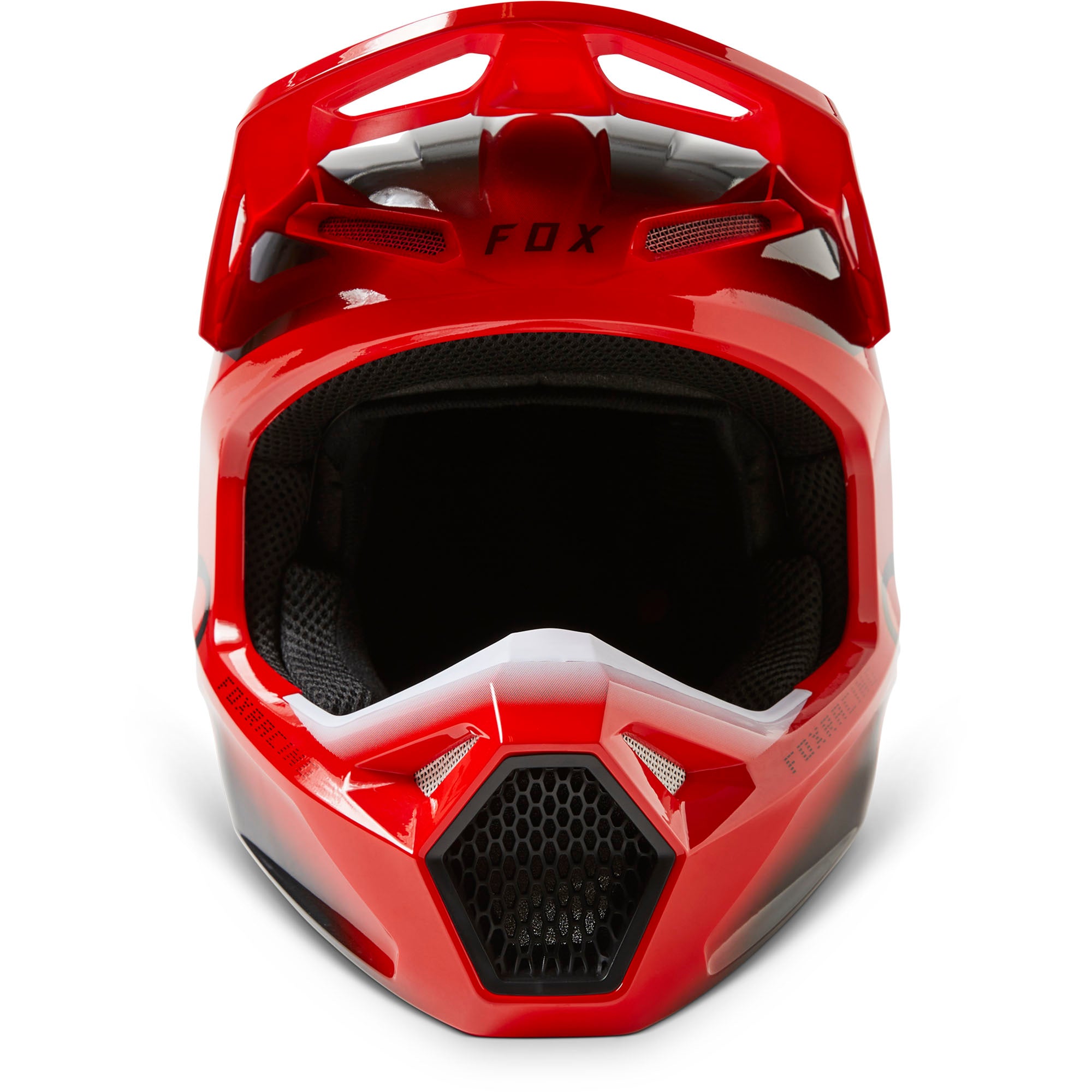 Fox Racing Youth V1 Toxsyk Open Face Offroad Helmet Fluorescent Red