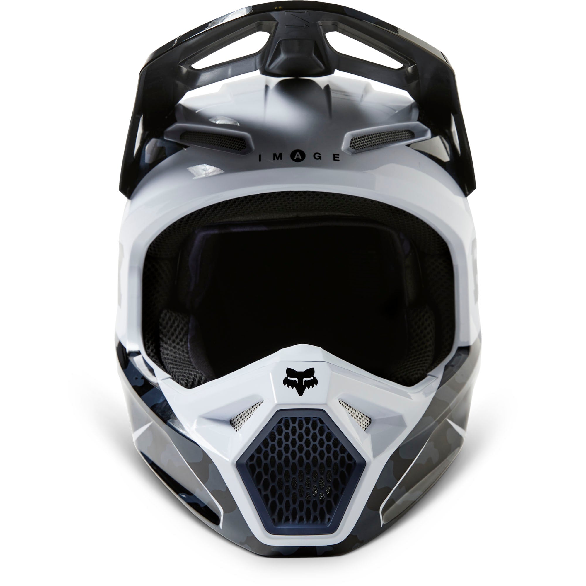 Fox Racing Youth V1 Nuklar Open Face Offroad Helmet Black Grey