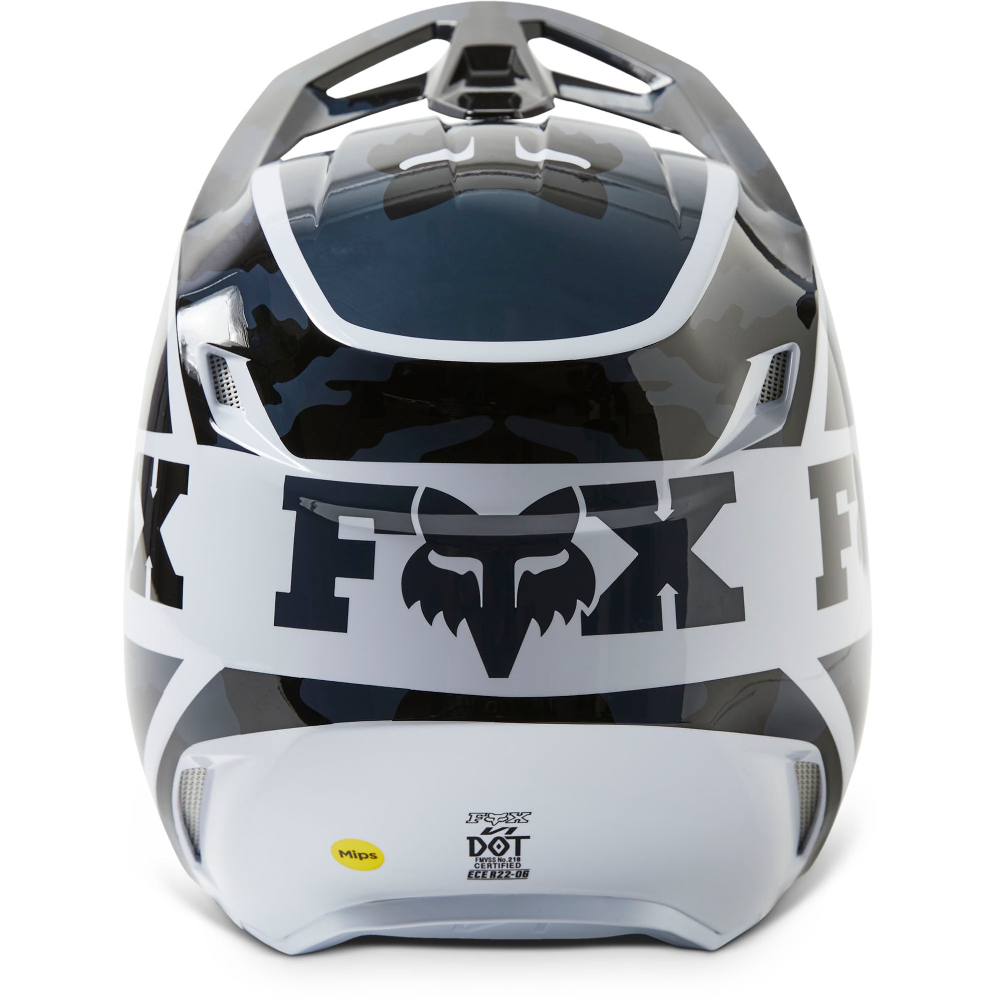 Fox Racing Youth V1 Nuklar Open Face Offroad Helmet Black Grey