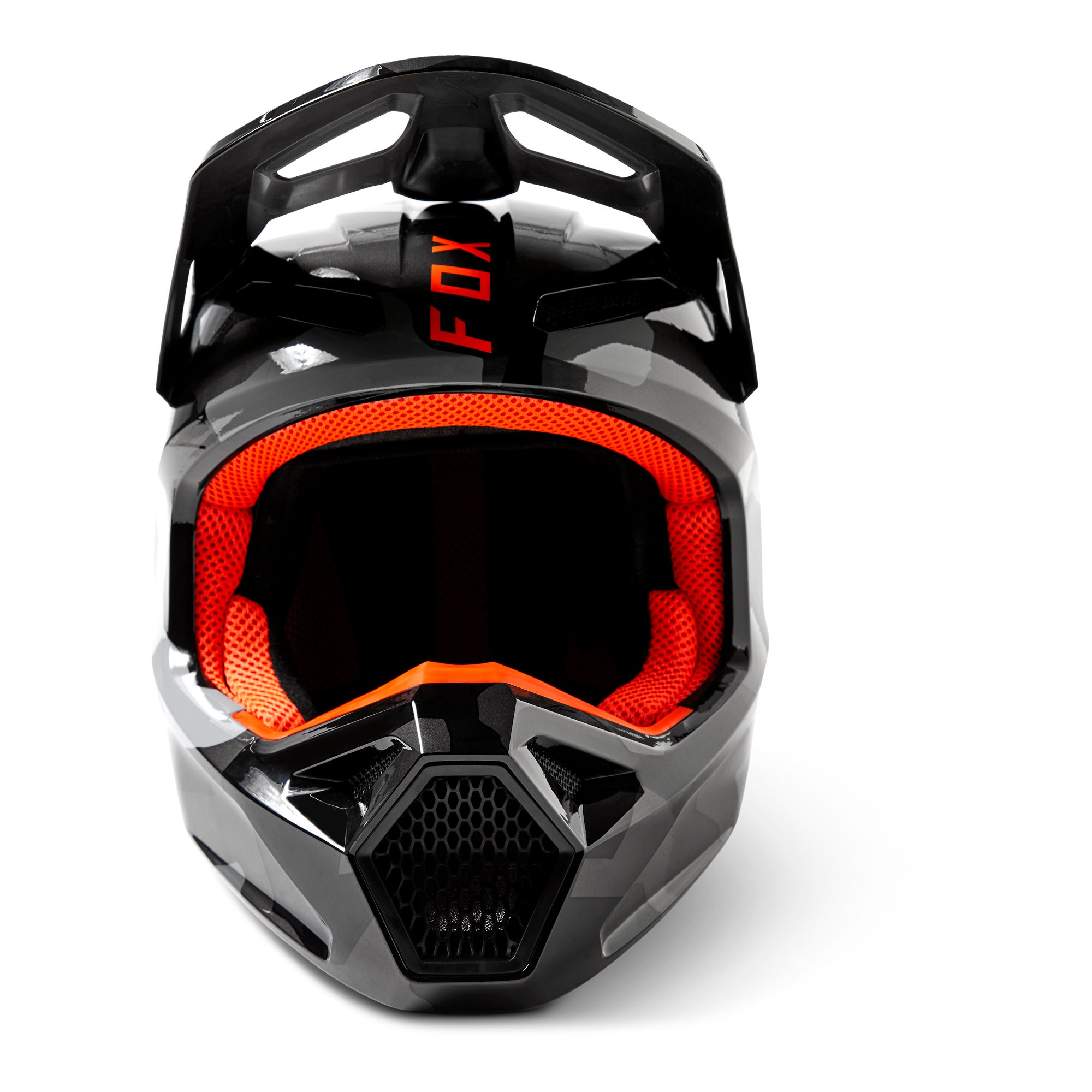 Fox Racing Youth V1 BNKR Open Face Offroad Helmet Grey Camouflage