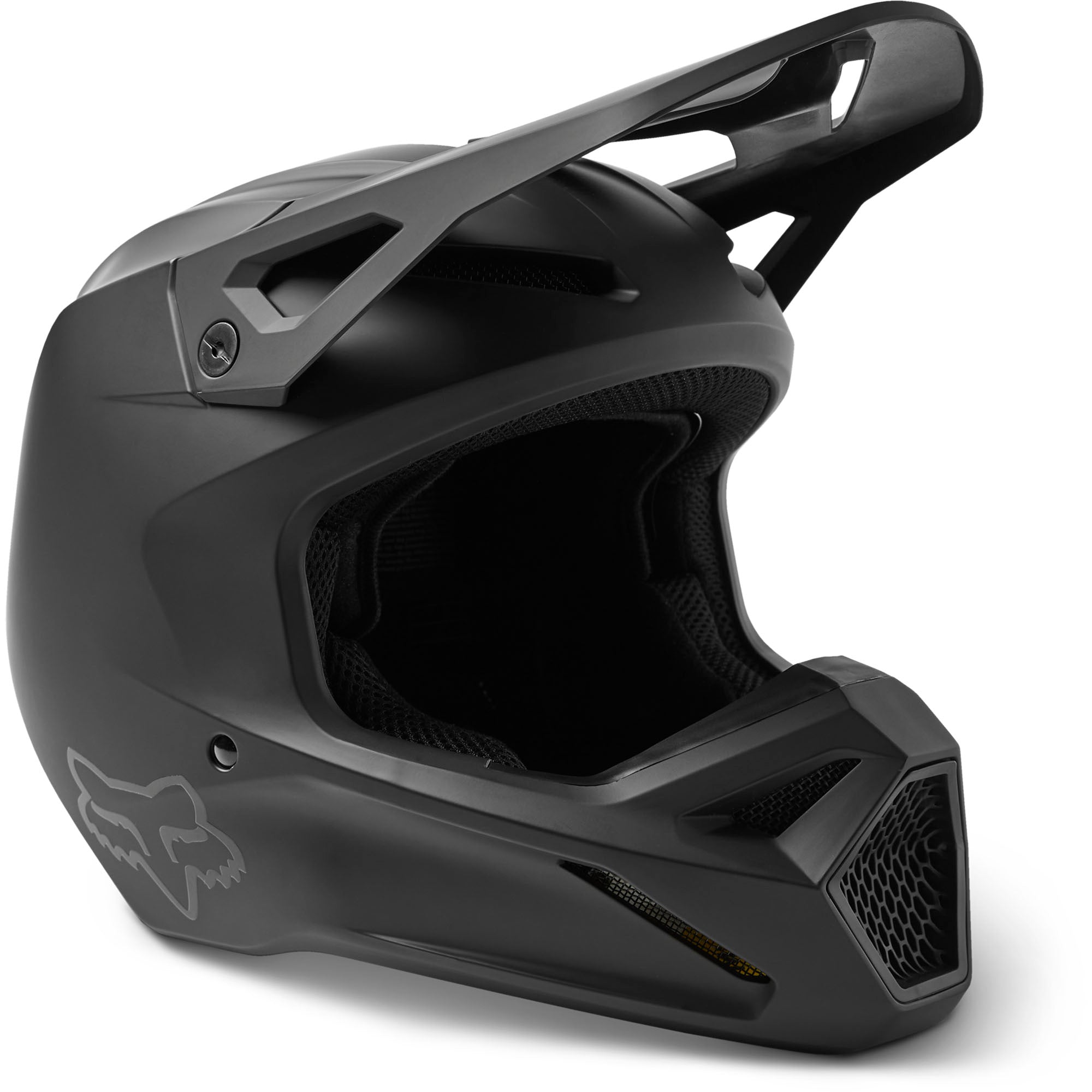Fox Racing Youth V1 Matte Black Motocross Helmet