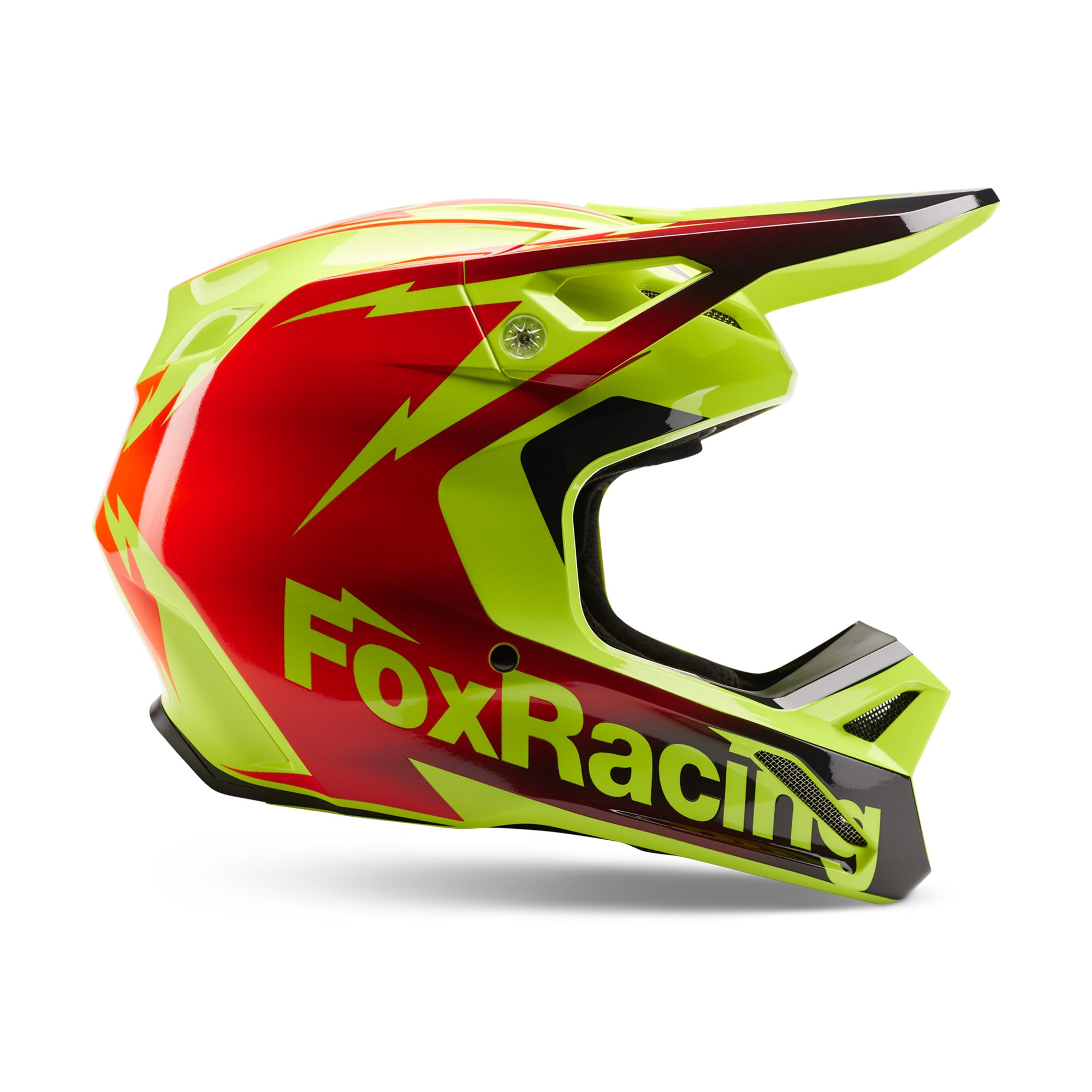 Fox Racing V1 Statk Helmet Red/Yellow Unisex-Adult