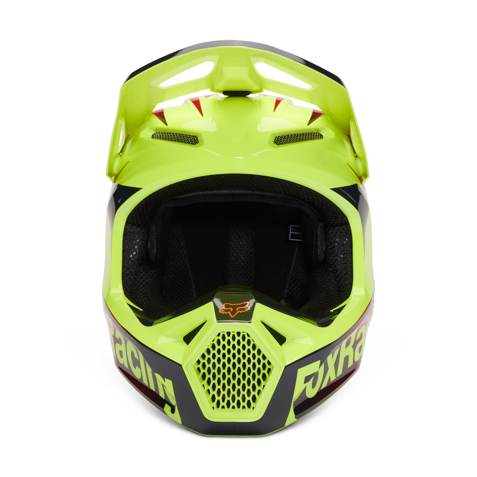 Fox Racing V1 Statk Open Face Offroad Helmet Red/Yellow