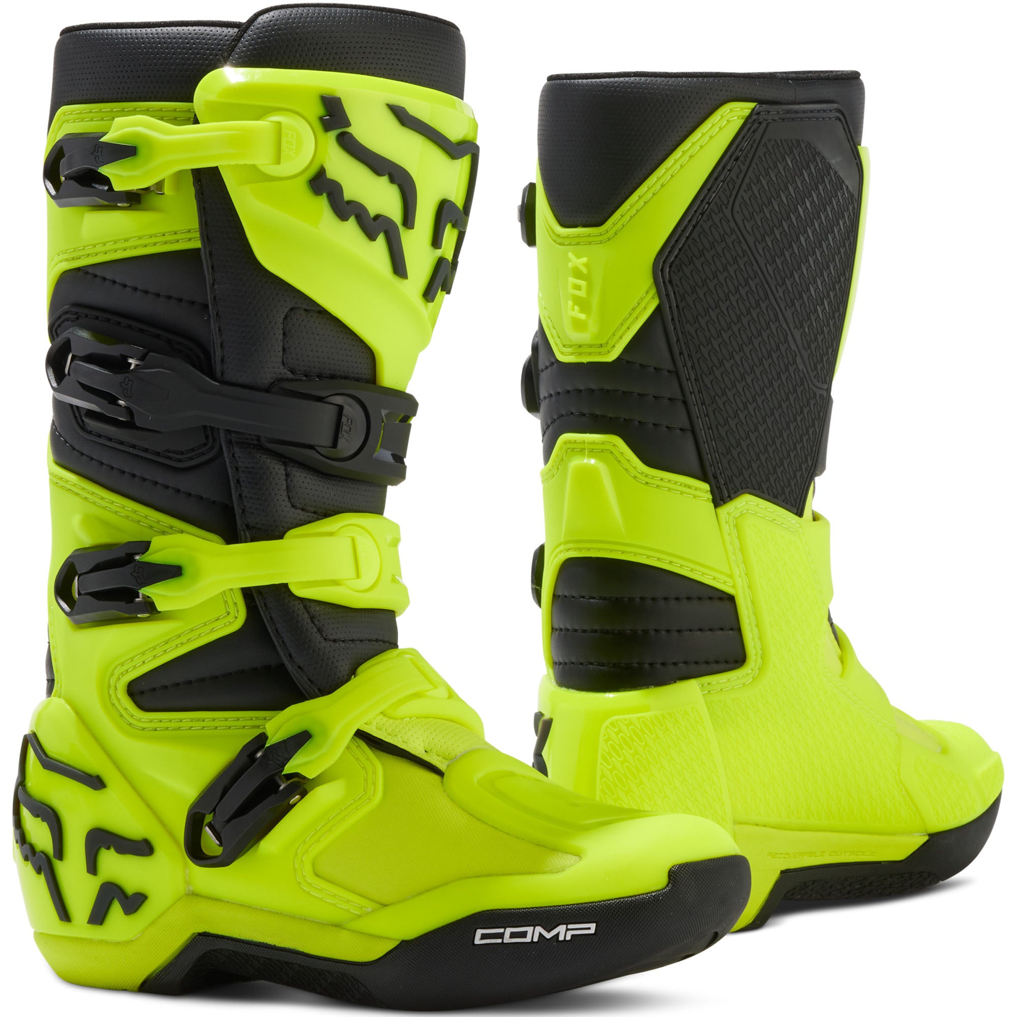 Fox Racing Youth Comp Offroad Boots Fluorescent Yellow Youth