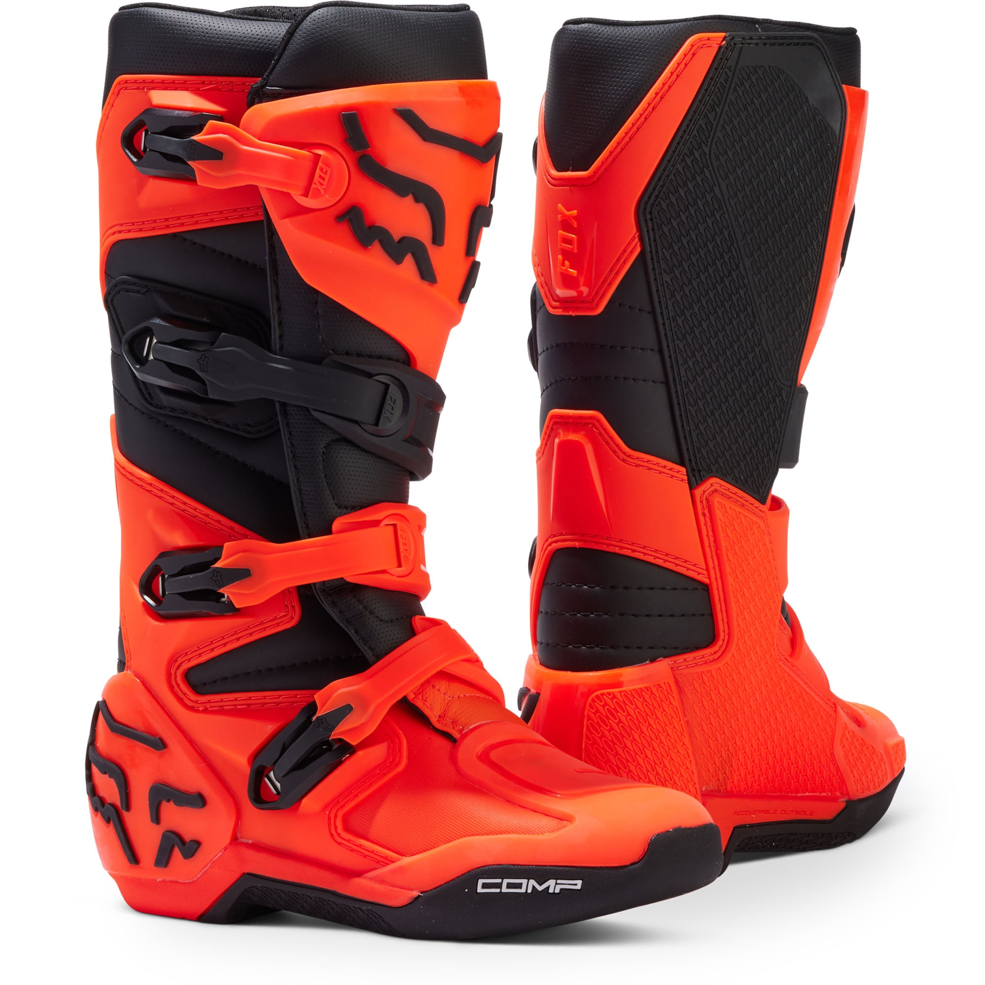 Fox Racing Youth Comp Offroad Boots Fluorescent Orange Unisex-Child