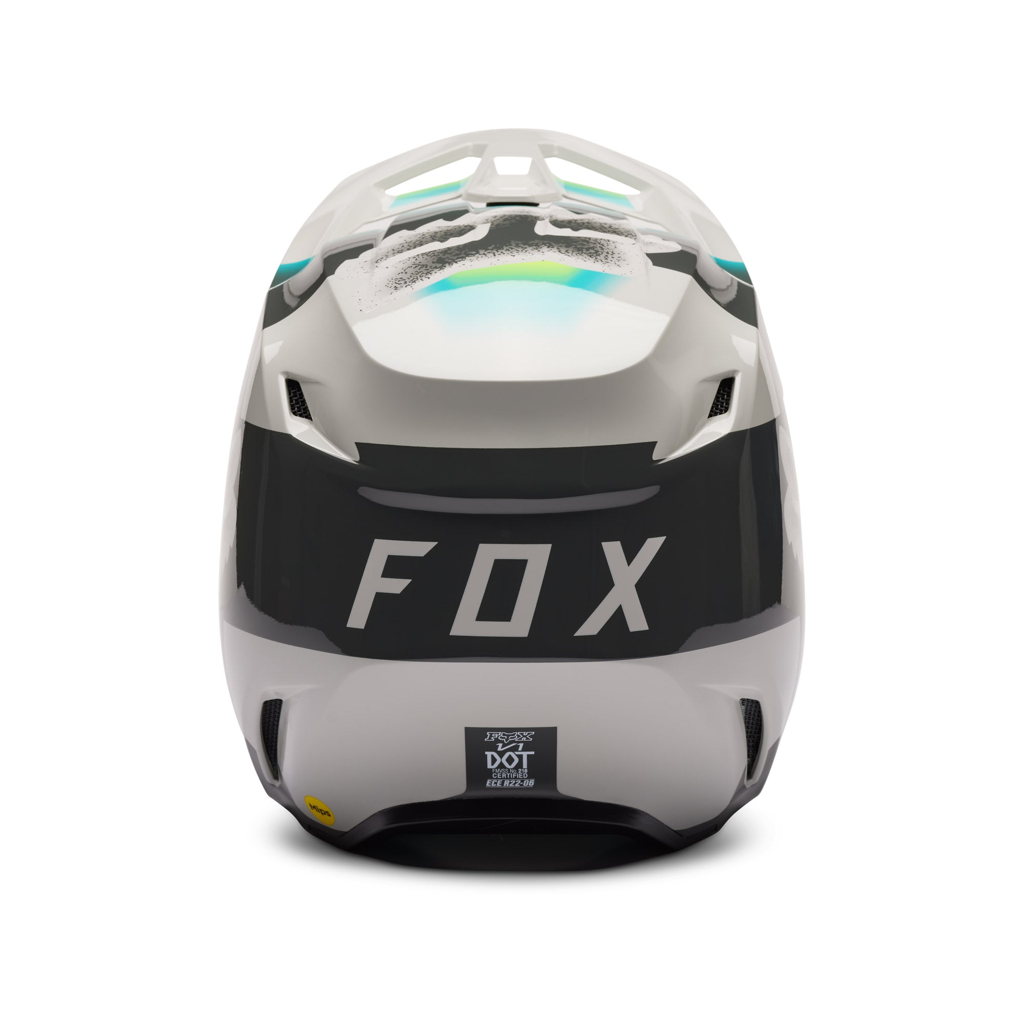 Fox Racing V1 Horyzn Open Face Offroad Helmet Light Grey