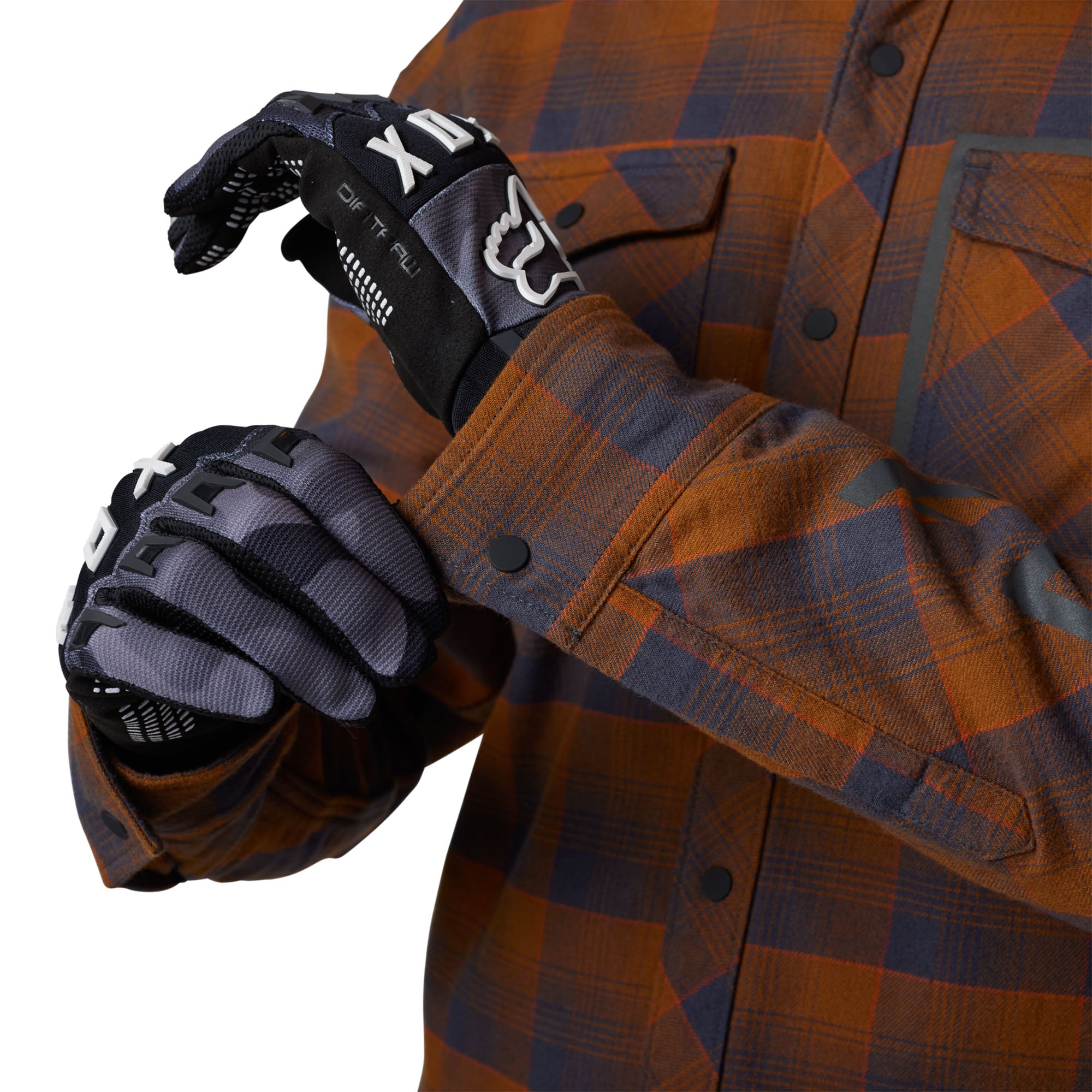 Fox Racing Defend Drive Windblock Flannel Offroad Jacket Nutmeg Brown