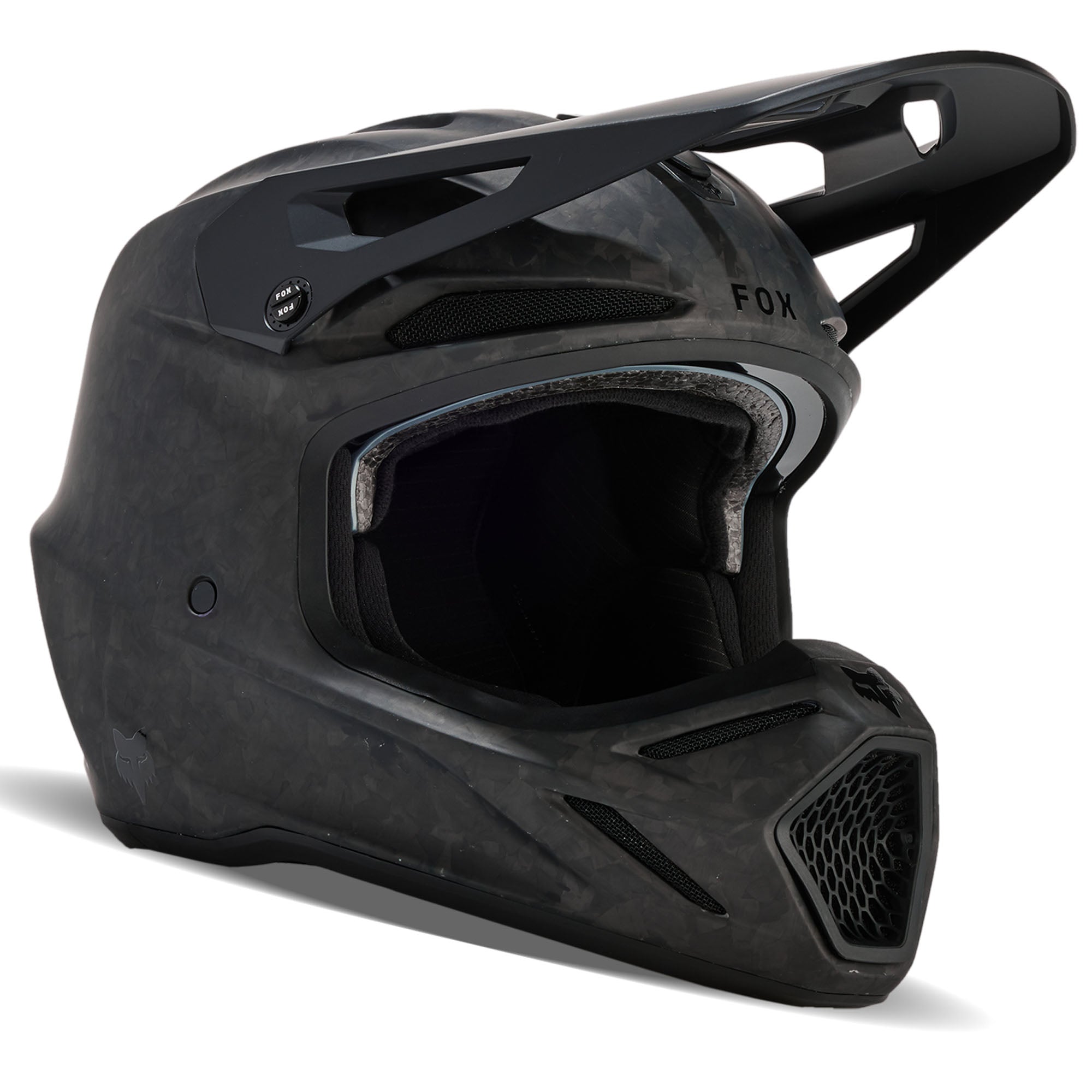 Fox Racing V3 RS Carbon Solid Offroad Helmet Matte Black Unisex-Adult