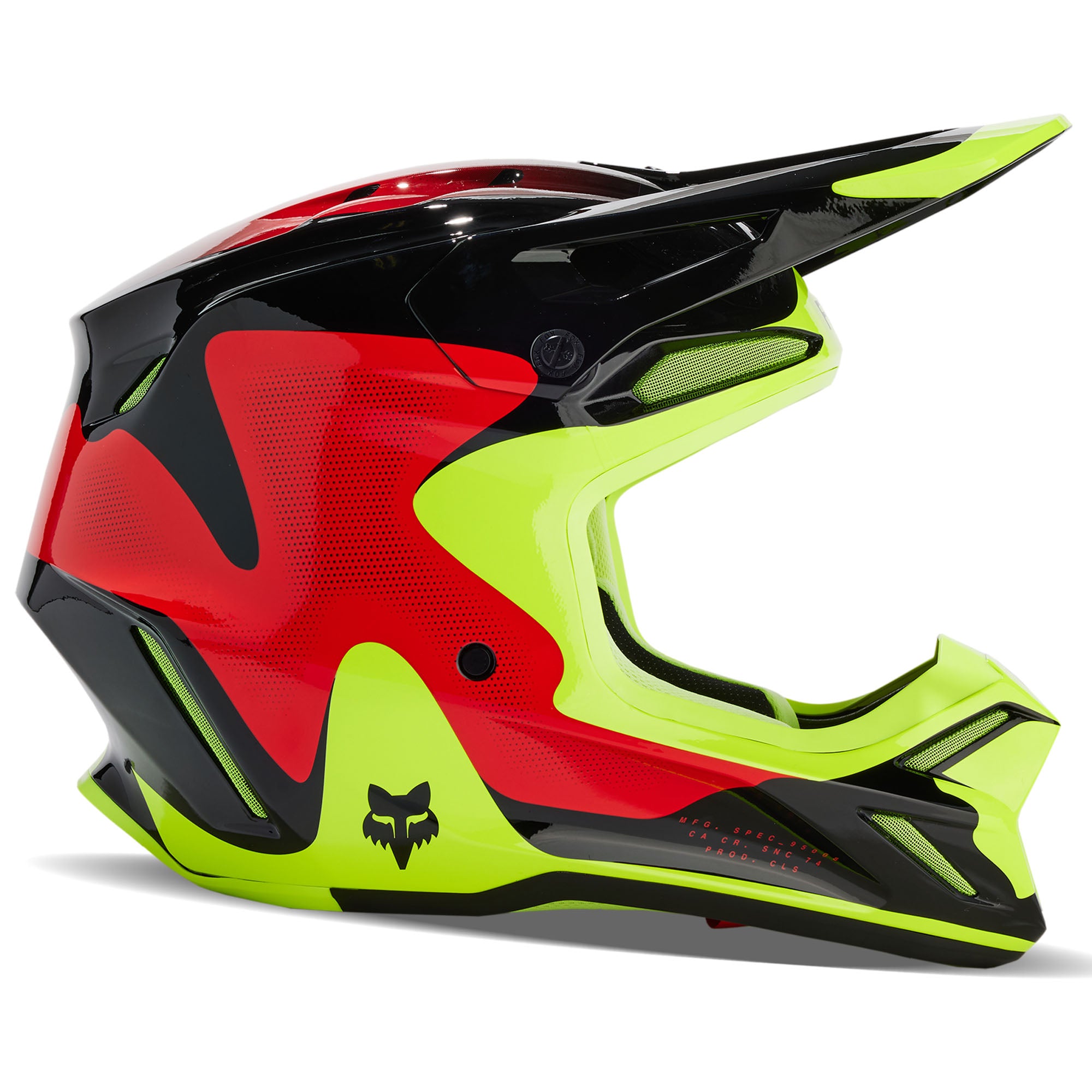 Fox Racing V3 Revise Offroad Helmet Red/Yellow Unisex-Adult