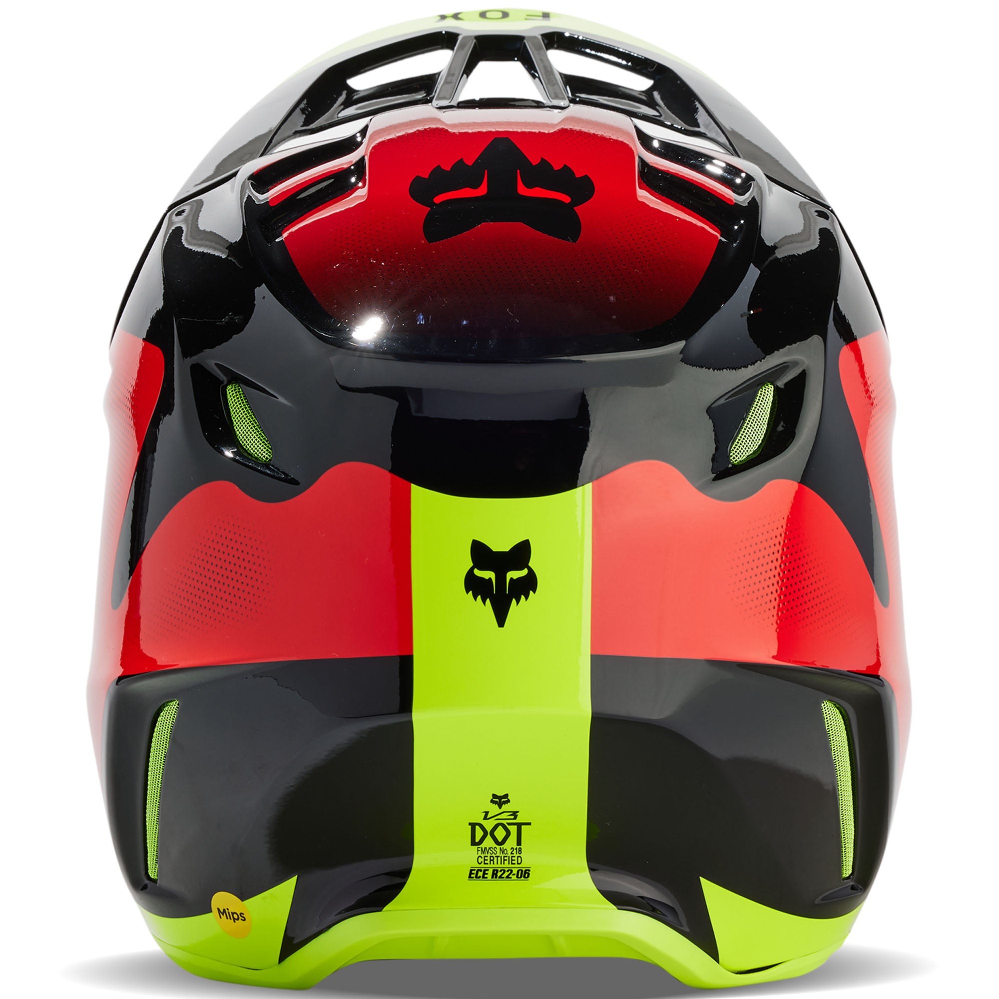 Fox Racing V3 Revise Open Face Offroad Helmet Red/Yellow