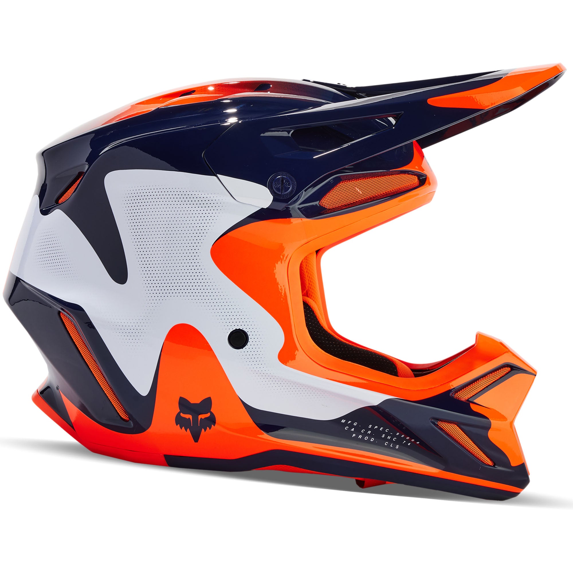 Fox Racing V3 Revise Offroad Helmet Navy/Orange Unisex-Adult