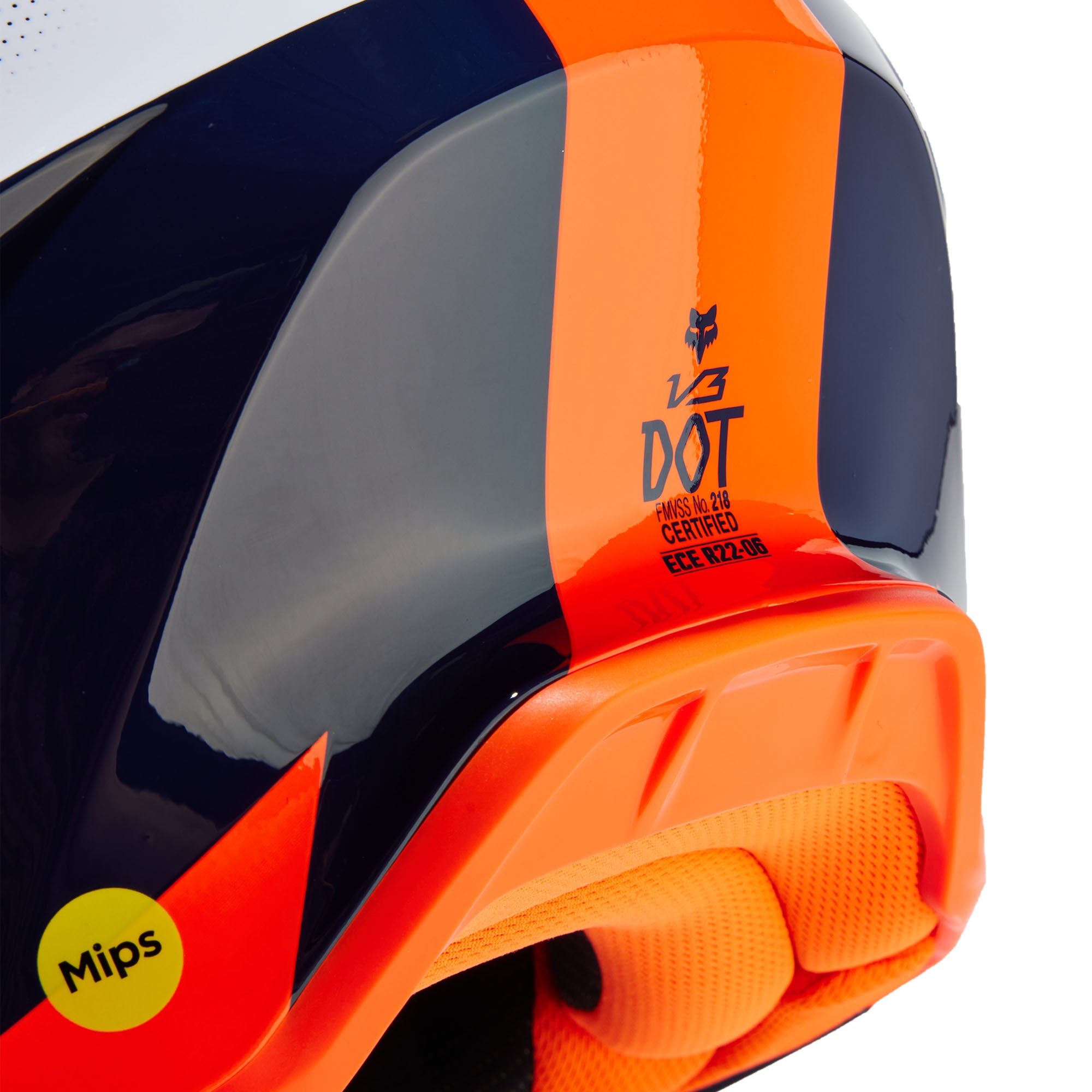 Fox Racing V3 Revise Open Face Offroad Helmet Navy/Orange Blue